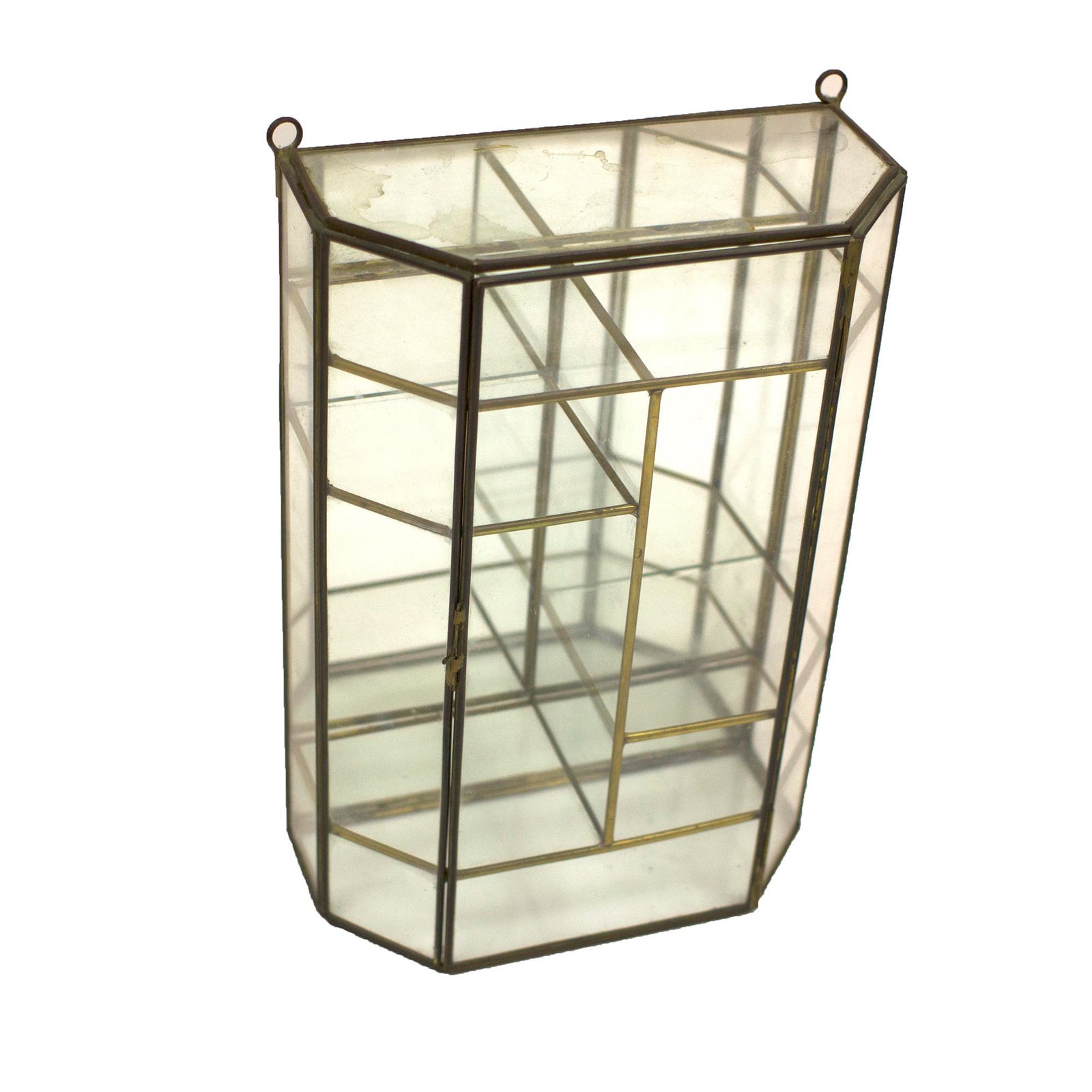 Charming MidCentury Brass and Glass Display Case