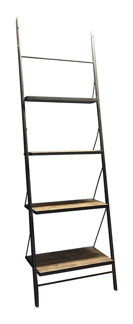 Wood \u0026 Metal Ladder Shelf  Chairish