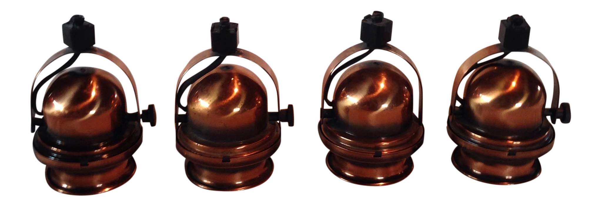 Vintage Copper Track Light Fixtures Set of 4 Chairish