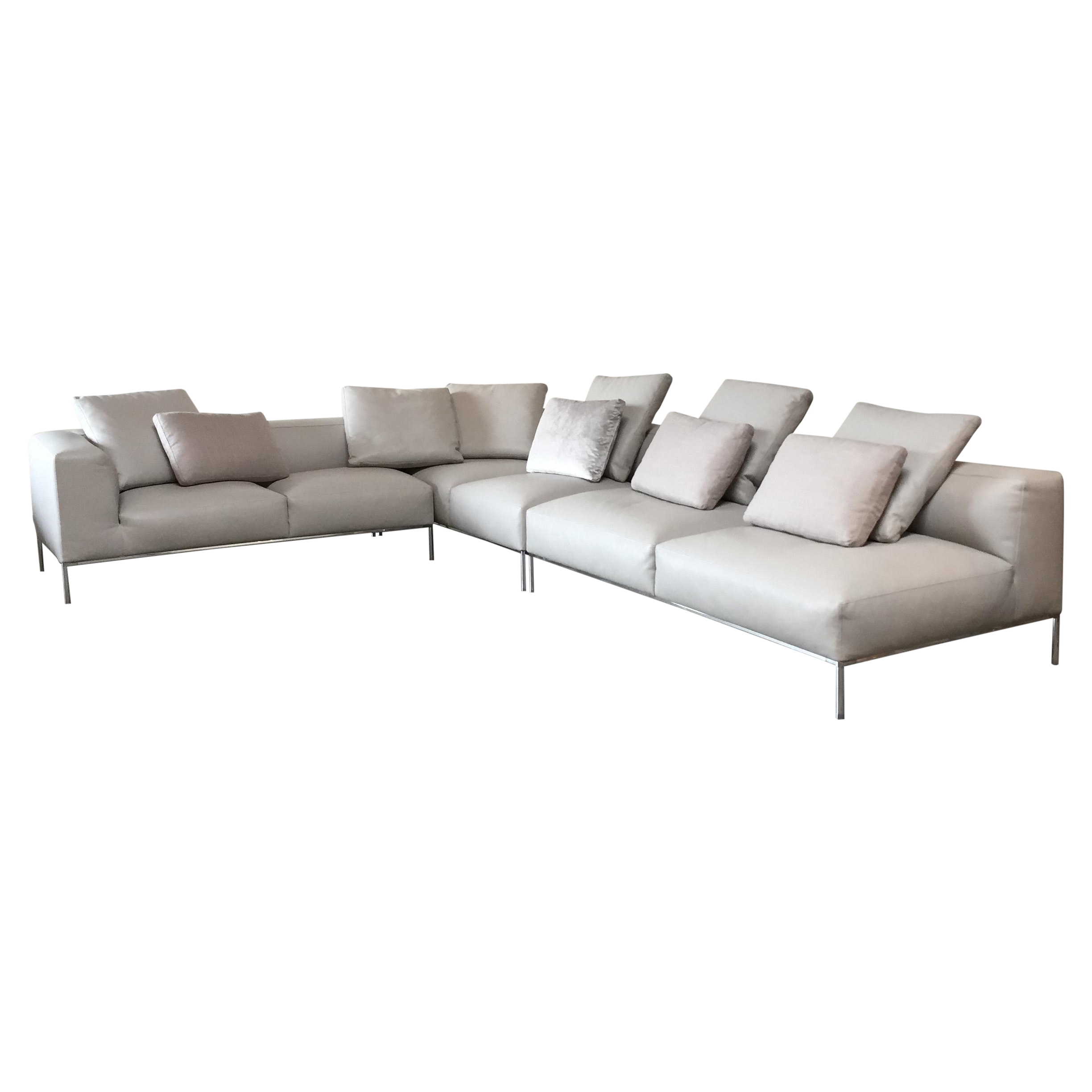 B&B Italia 'Frank' Leather Sectional | Chairish