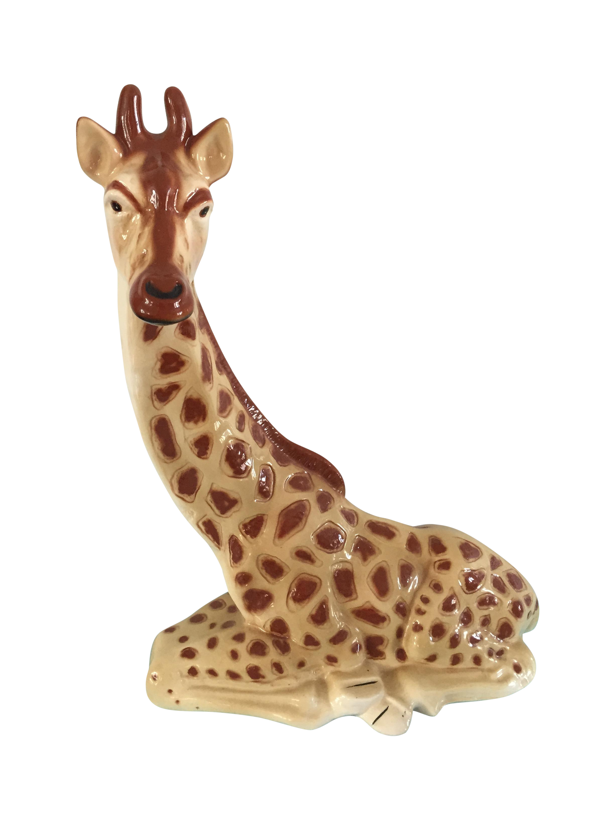Vintage Ceramic Sitting Giraffe Statue Chairish