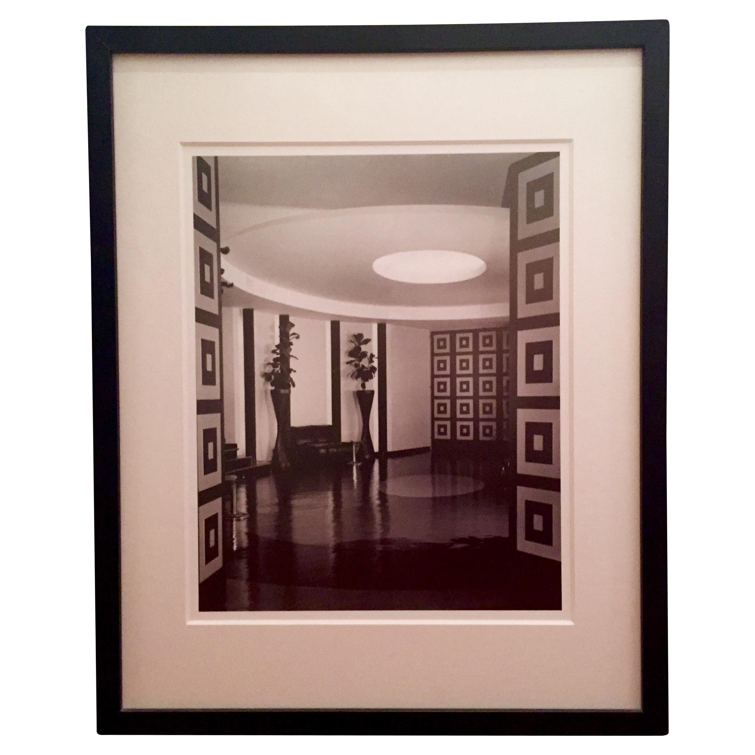 B&W Framed Geometric Art Deco Foyer Print Chairish