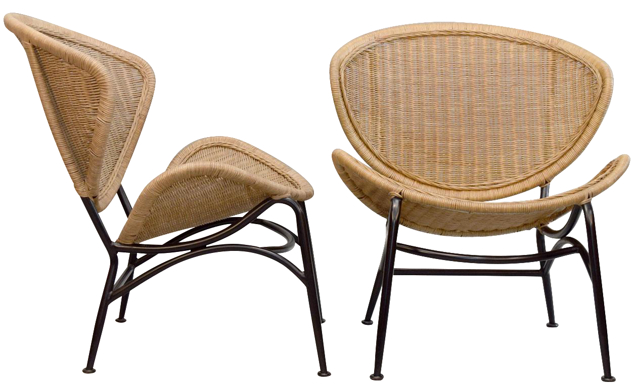 Vintage Wicker Lounge Chairs A Pair Chairish