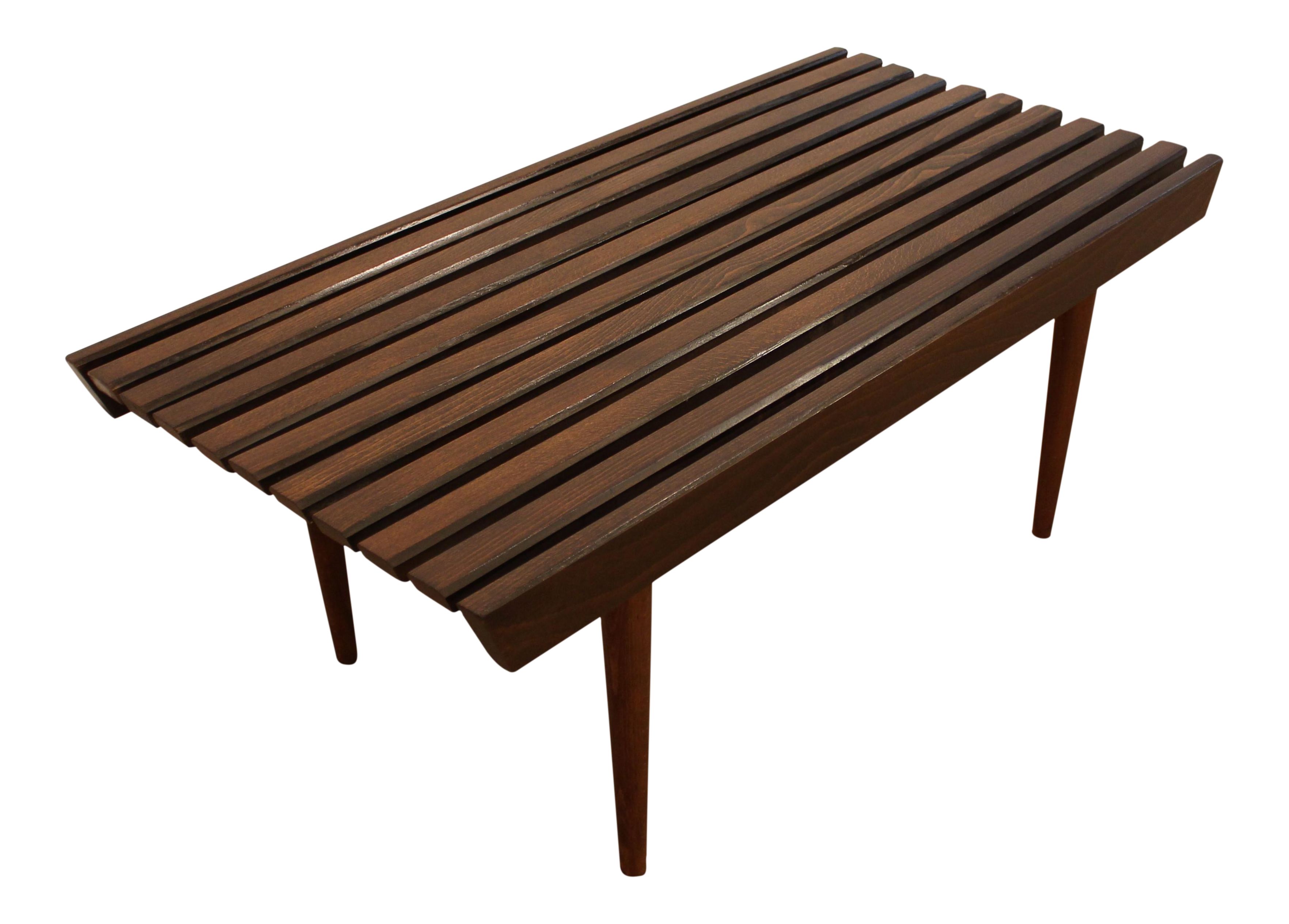 MidCentury Walnut Slat Bench / Coffee Table Chairish