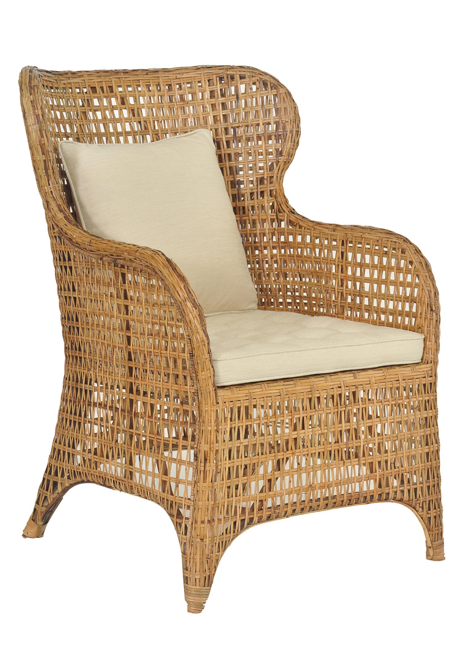  Selamat  Designs Tangier Natural Rattan Wing Chair Chairish