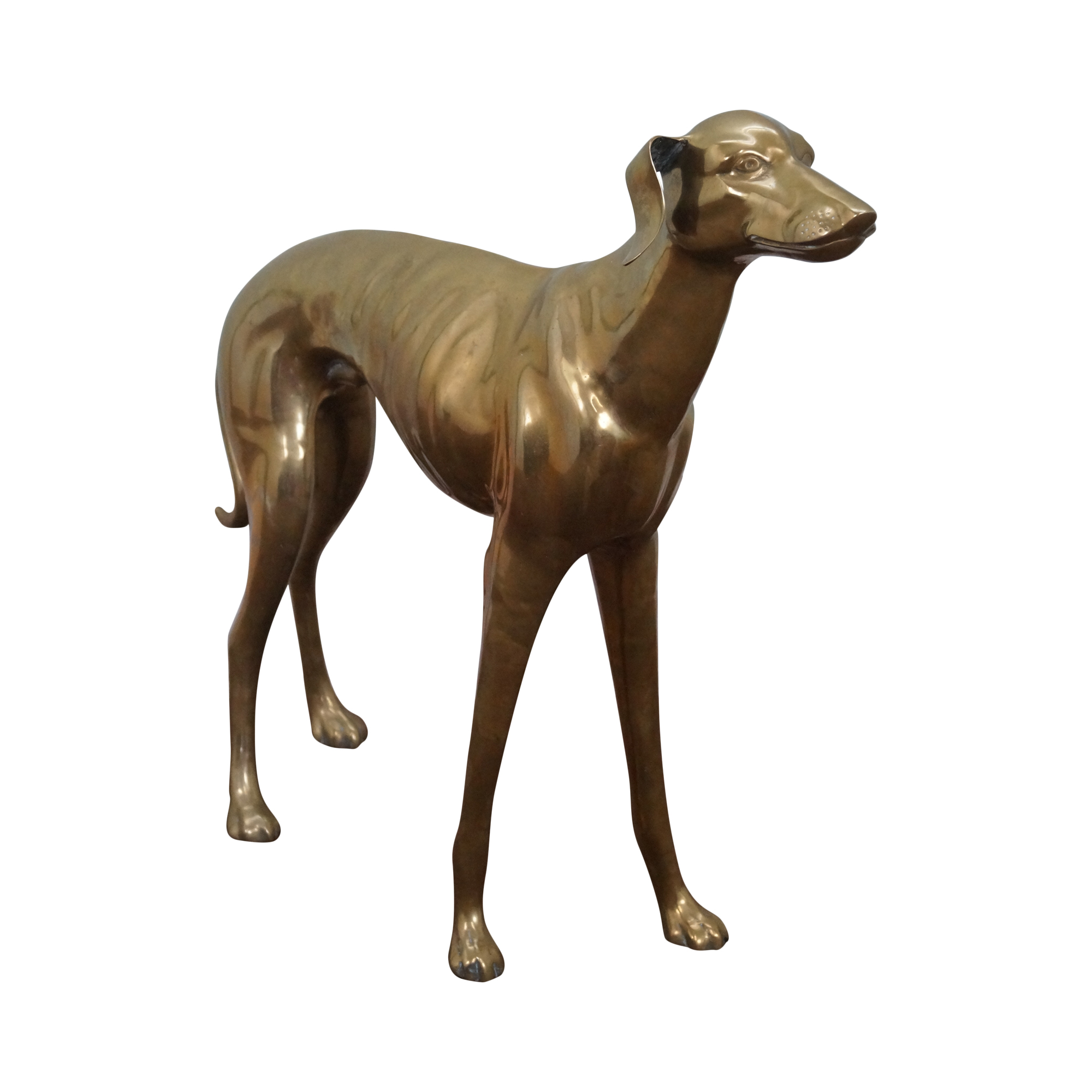 Vintage Brass Whippet Greyhound Dog Statue Chairish