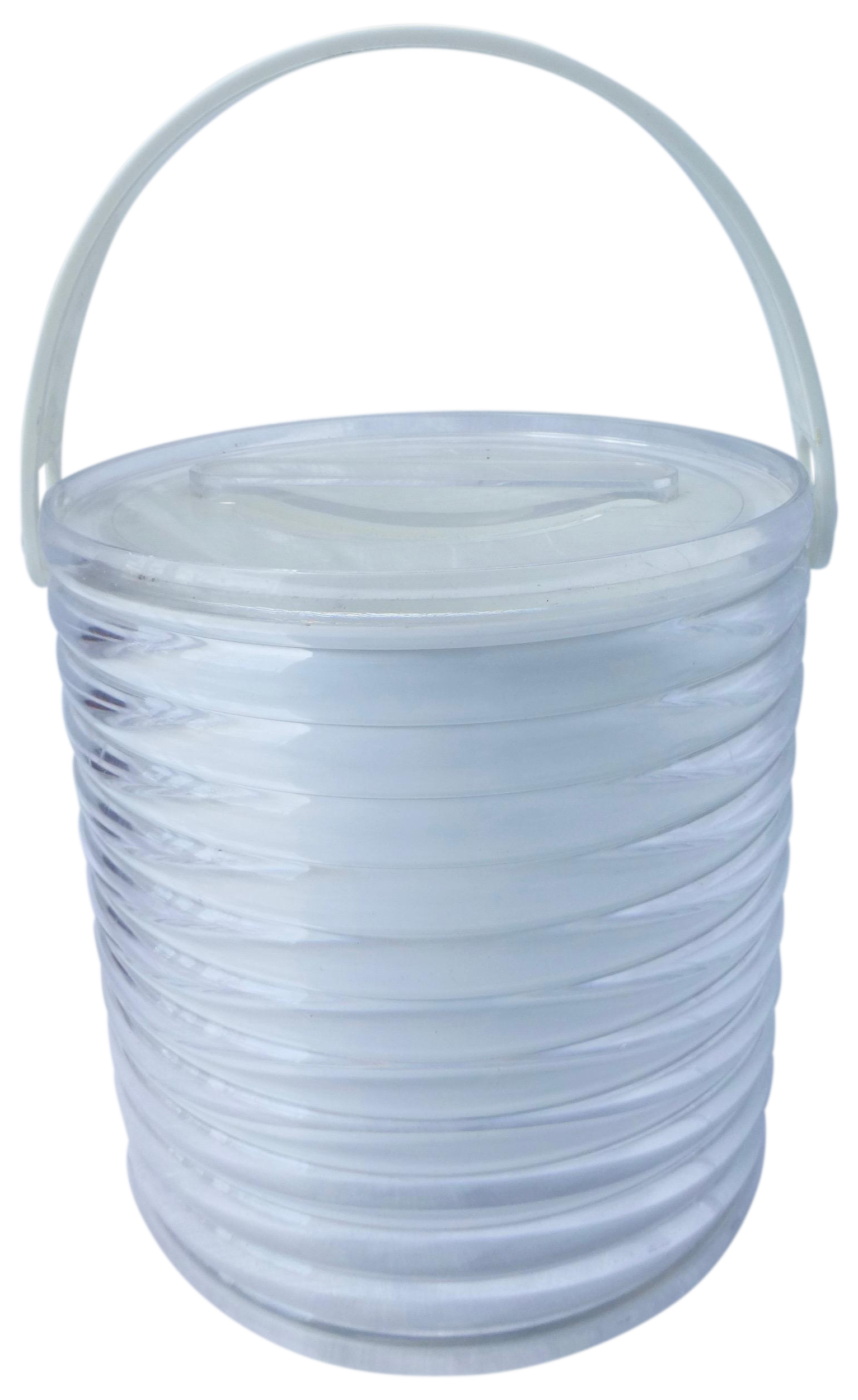 Clear Lucite & White Ice Bucket Chairish