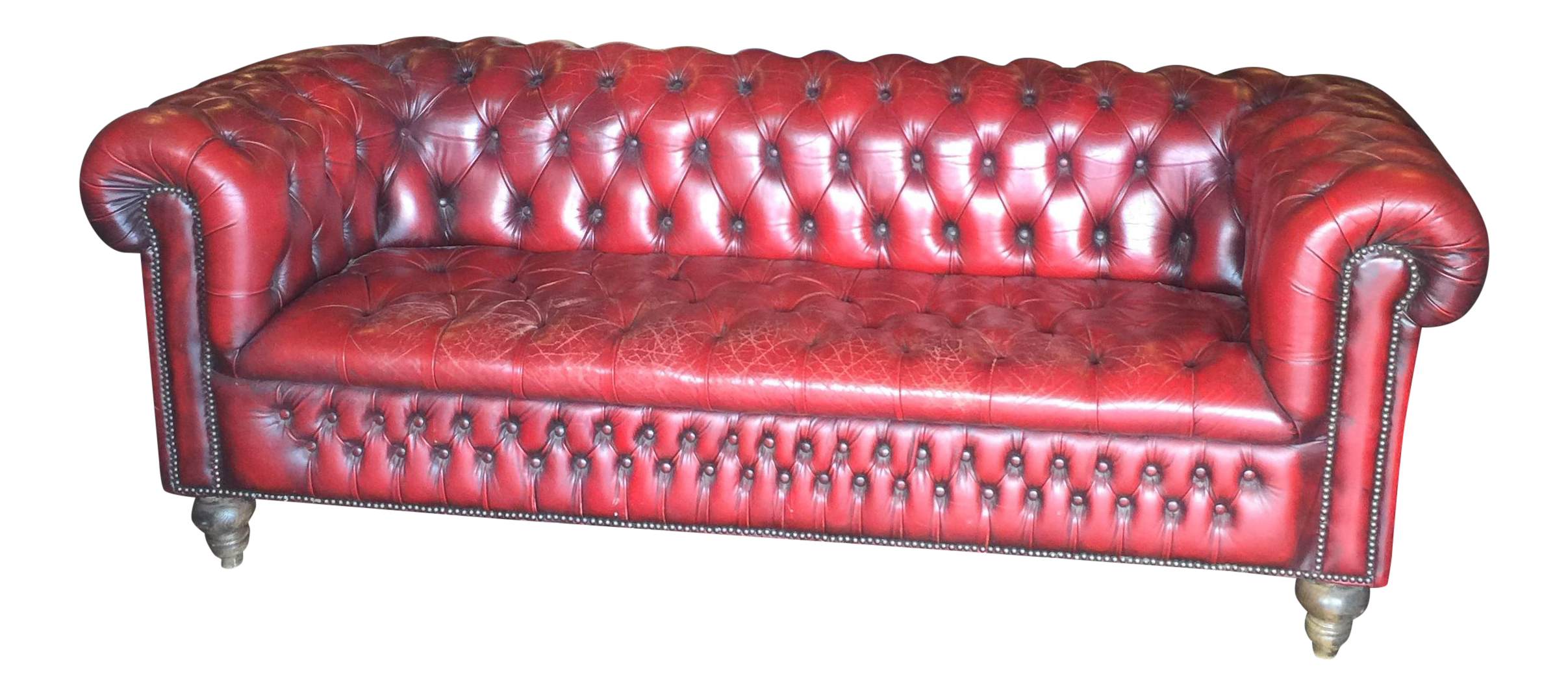1940 s Leather Chesterfield Sofa