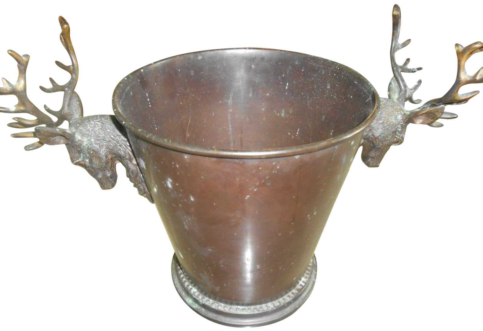 Vintage Bronze Ice Bucket with Stag Handles Chairish