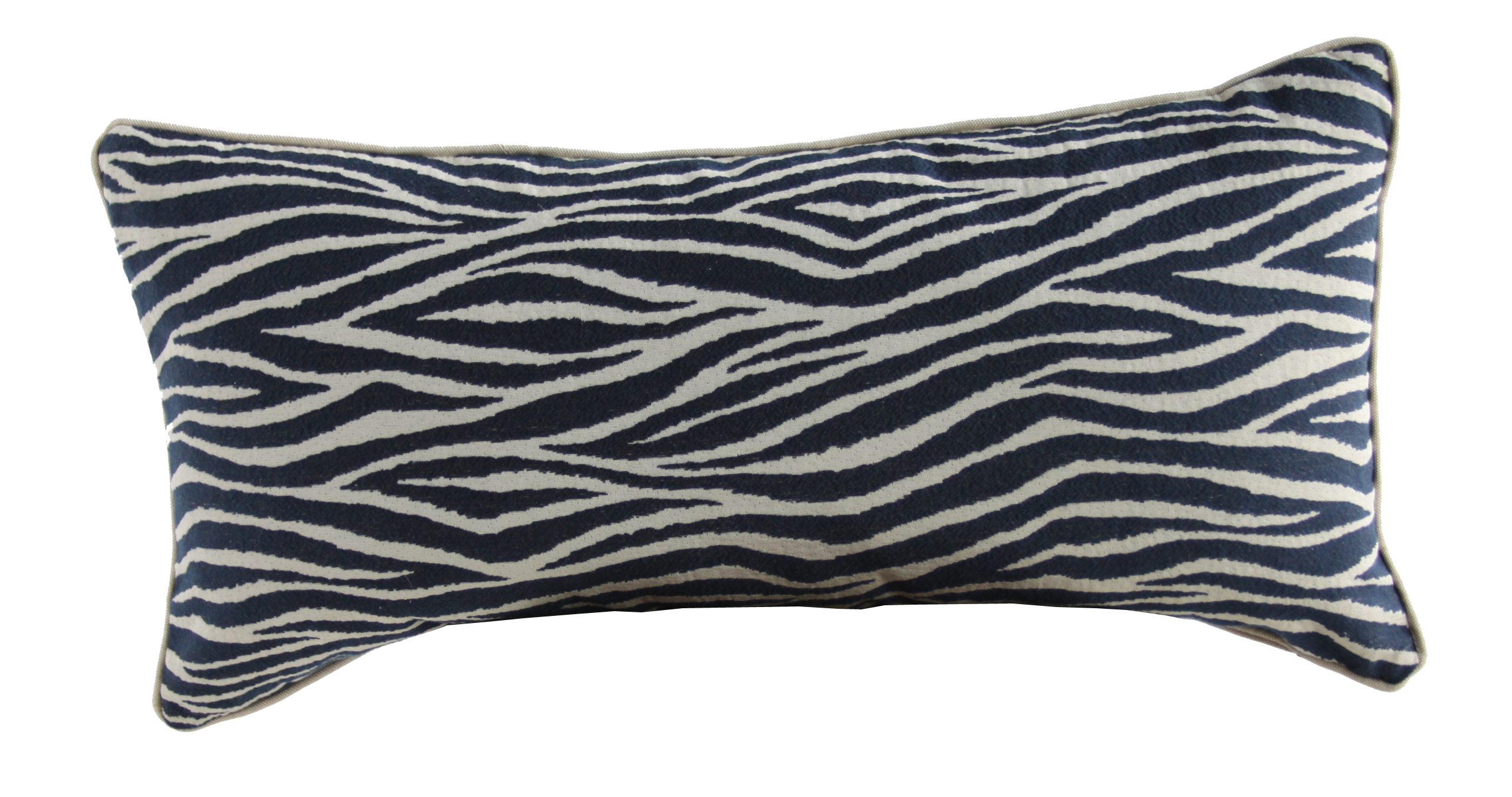 Navy Zebra Print Lumbar Pillow Chairish