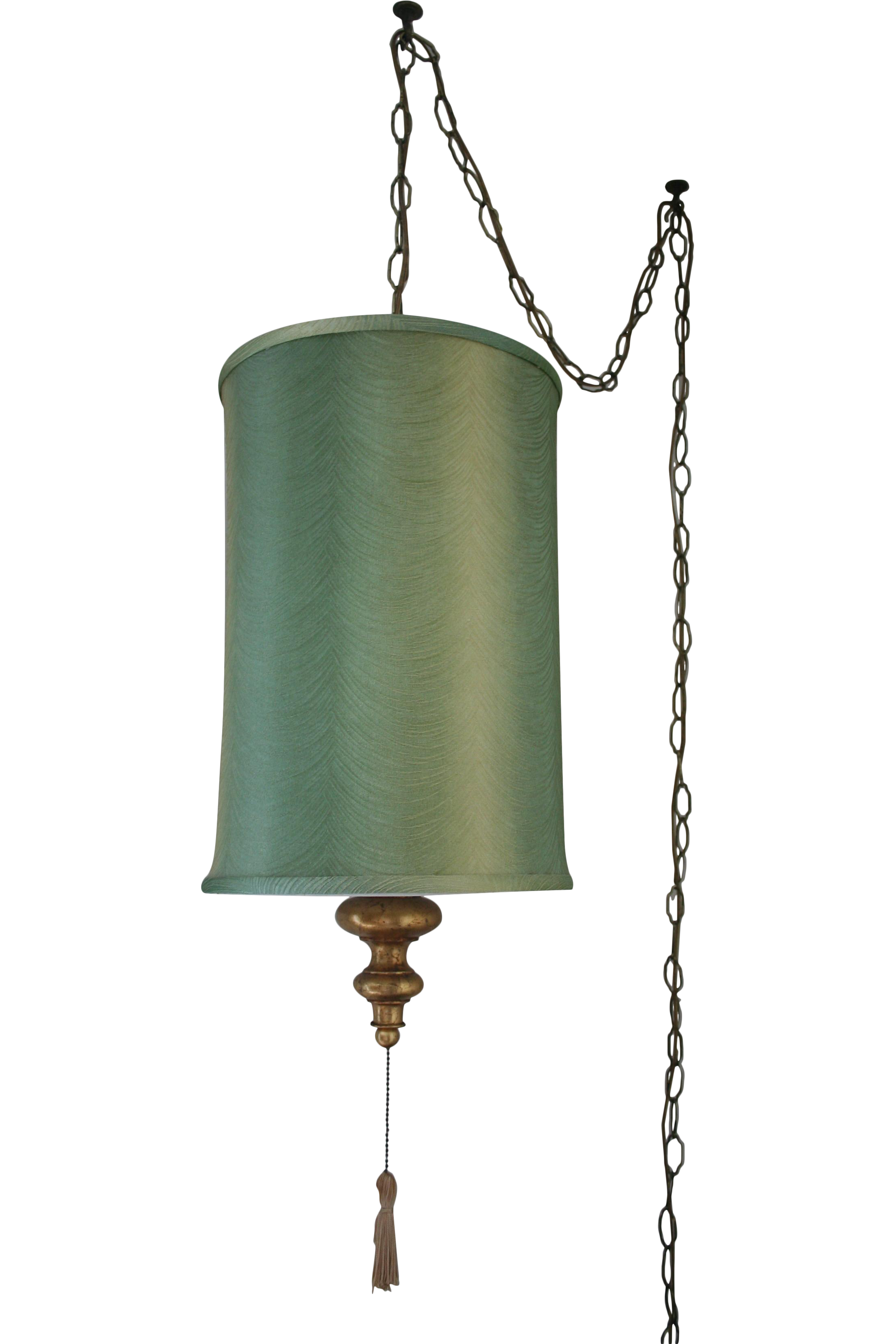 Silk & Gold Leaf Swag Lamp Chairish
