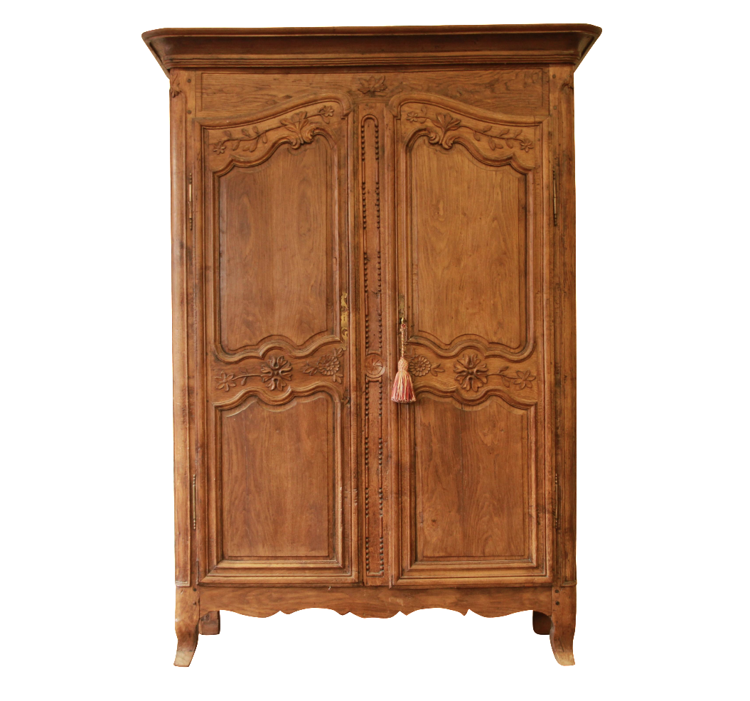 18th Century French Country White Oak Armoire Chairish