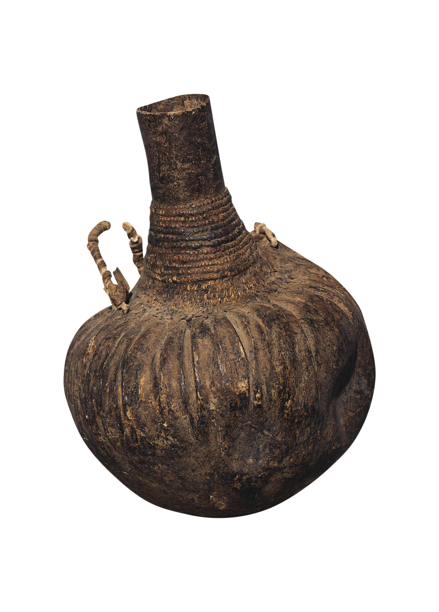 Vintage African Calabash Gourd Water Canteen Chairish