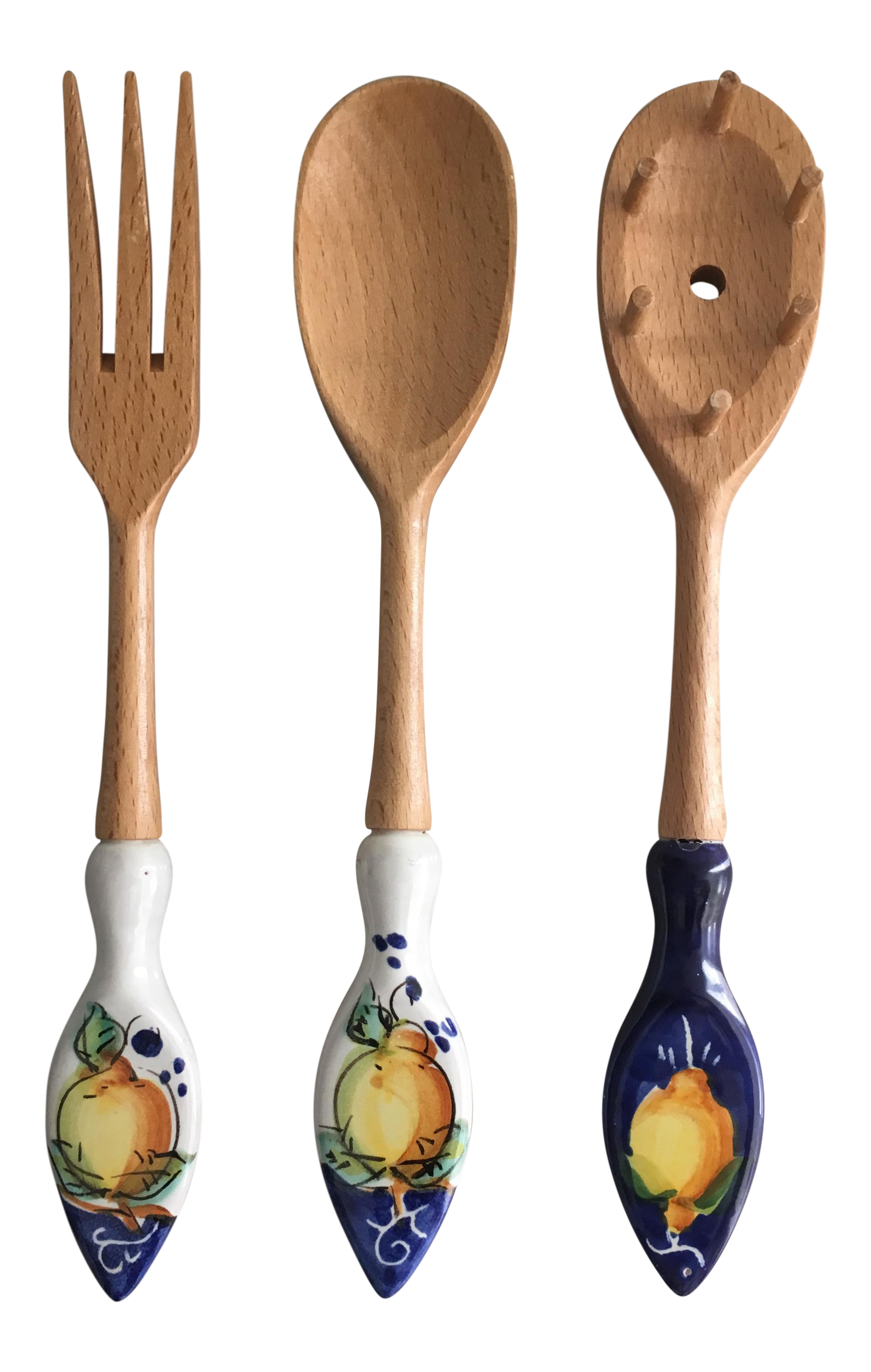 Italian Firenze Wood Utensils Set of 3 Chairish