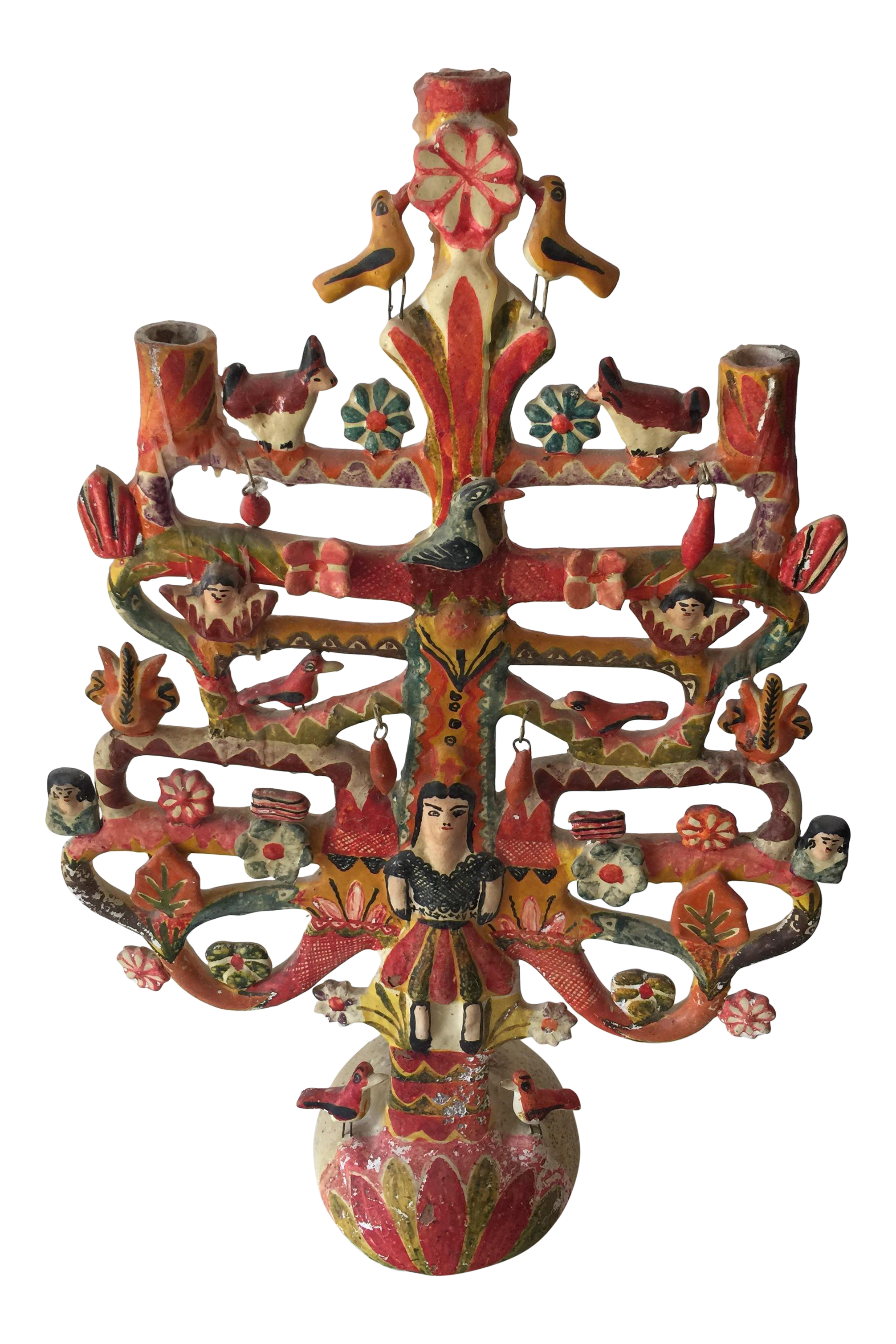 Vintage Mexican Tree of Life Folk Art Pottery | Chairish