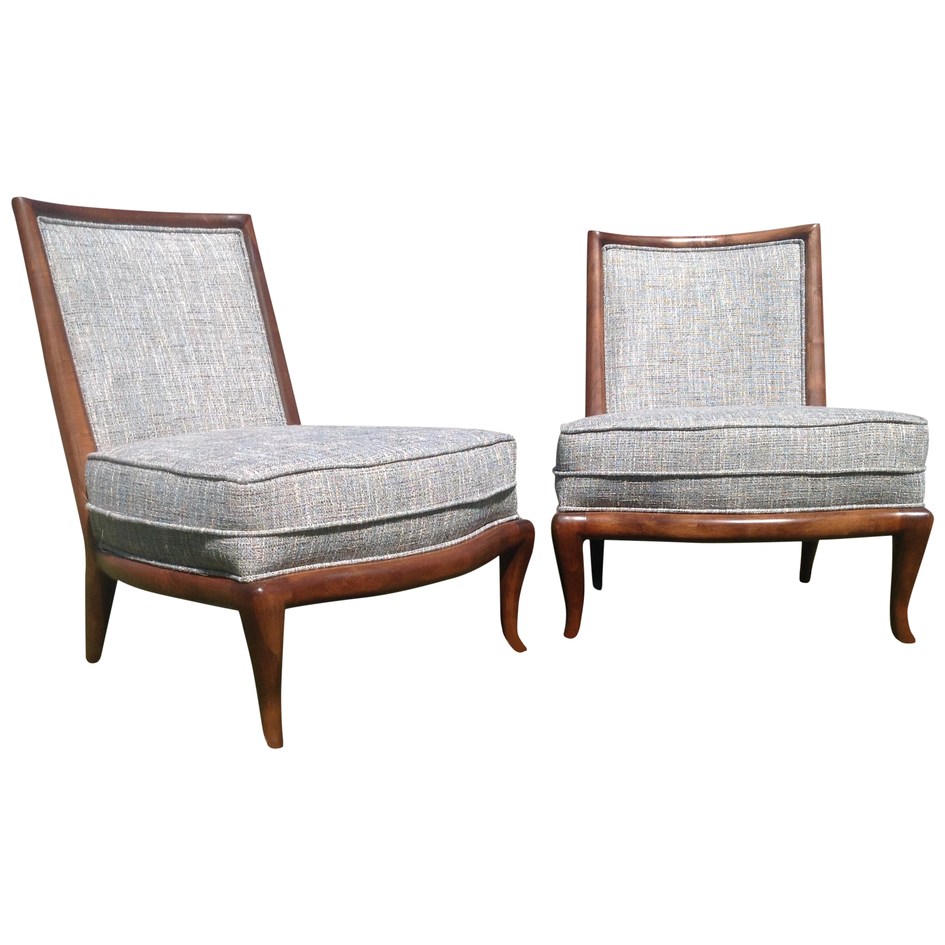 MidCentury Style Modern Slipper Chairs A Pair Chairish