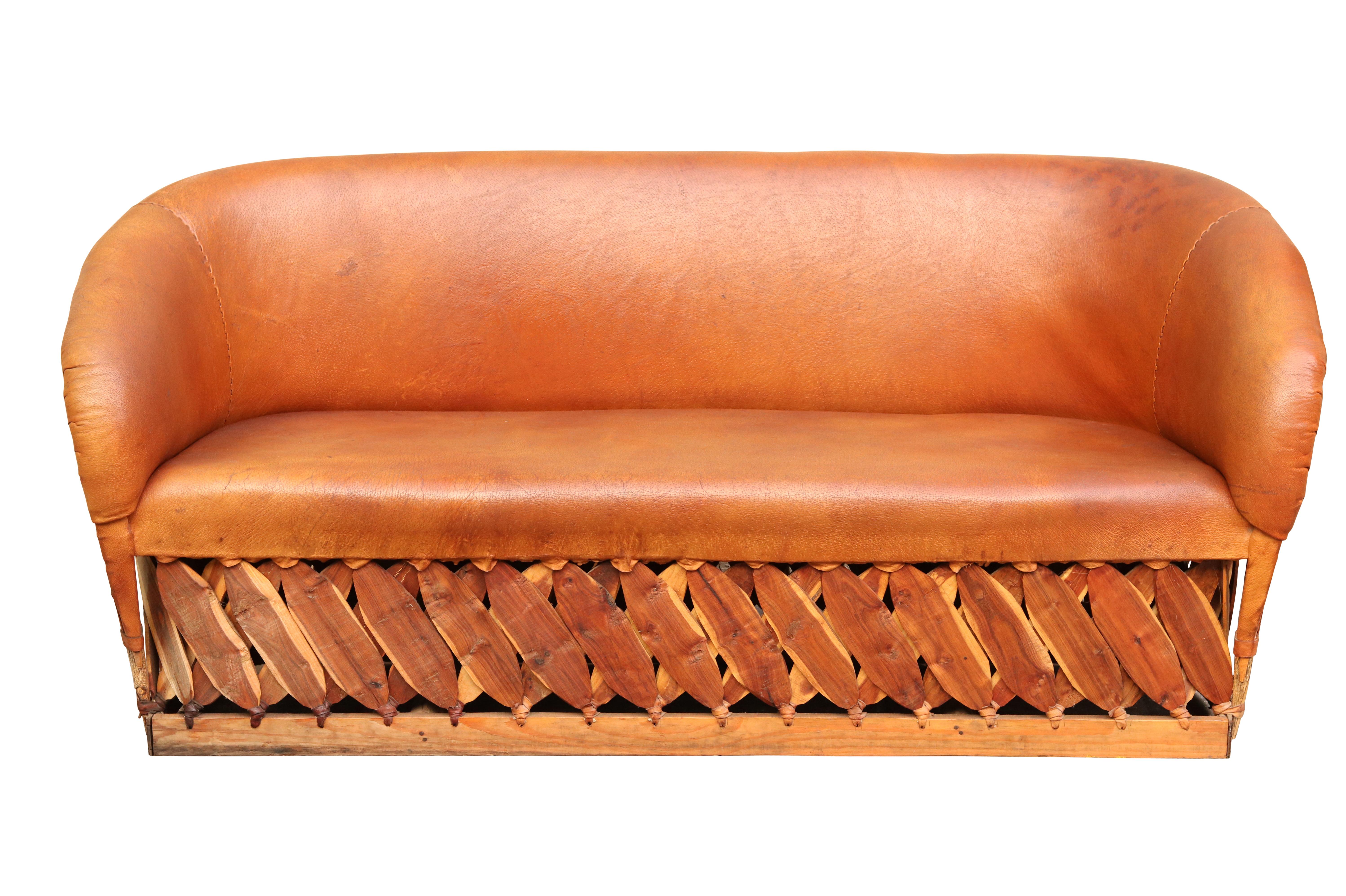 burnt orange leather sofa bed