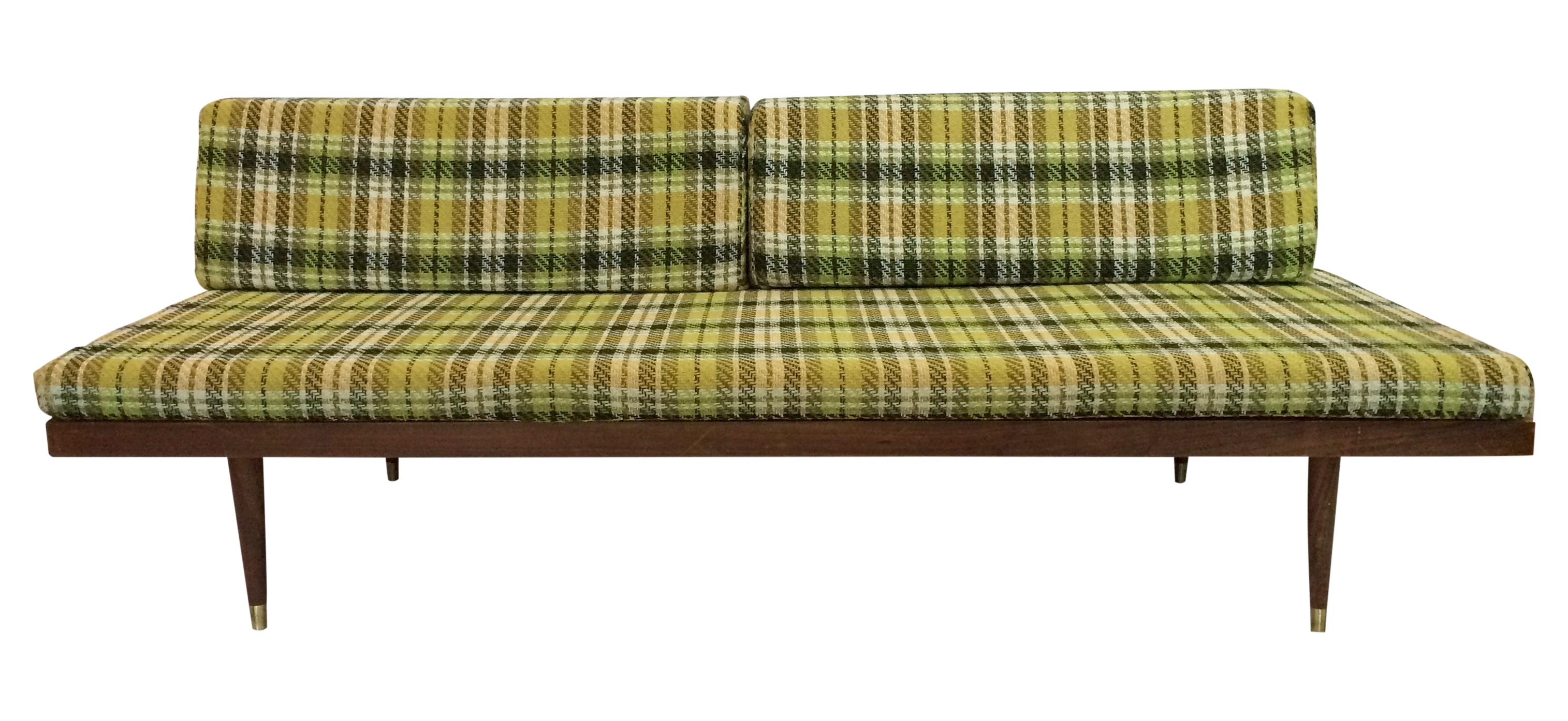MidCentury Green Plaid Daybed Sofa Chairish
