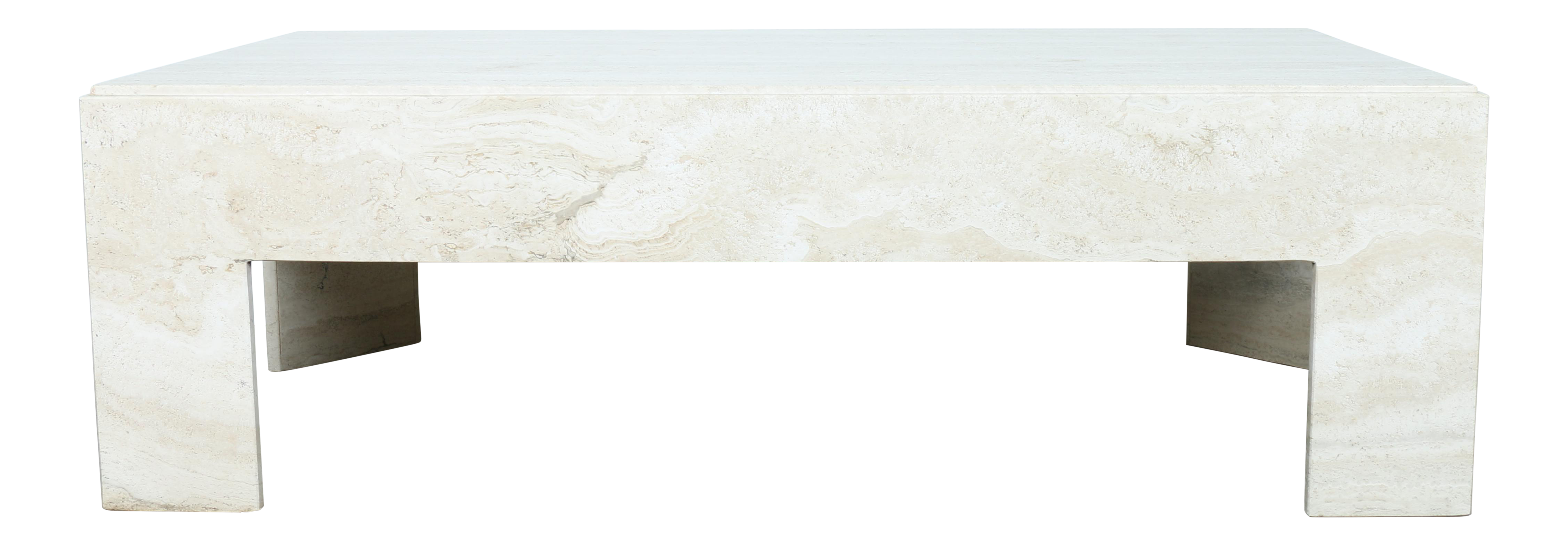 White Travertine Coffee Table Chairish