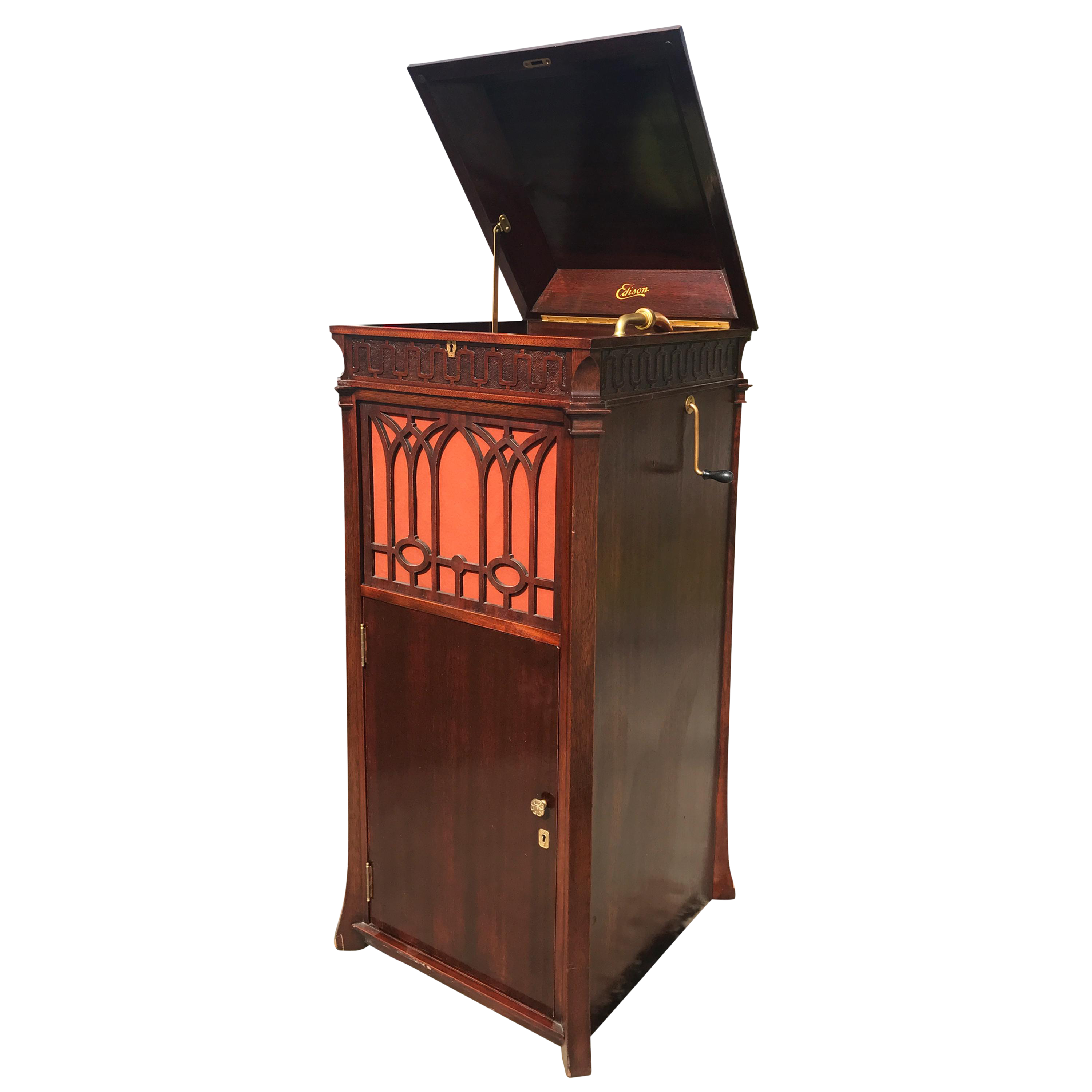 Antique Working Edison C250 Diamond Disco Mahogany Phonograph Record