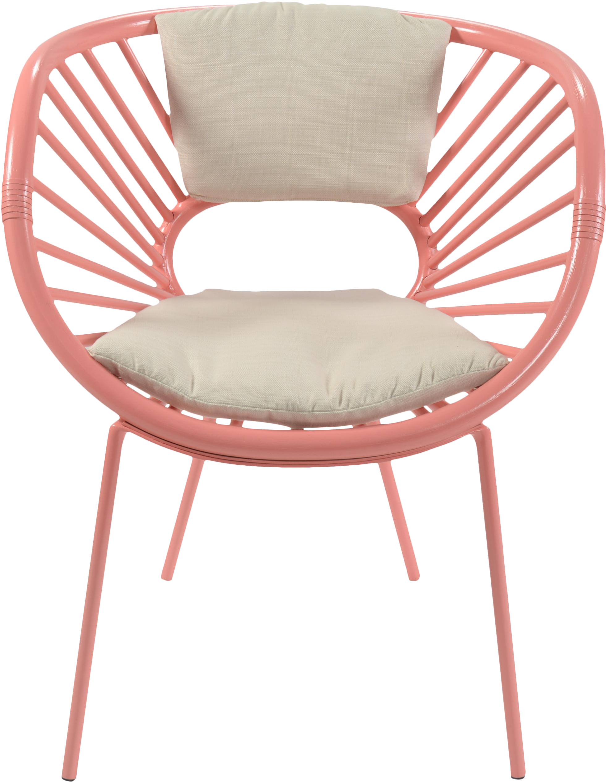 David Francis Pink Modern Rattan Chair | Chairish