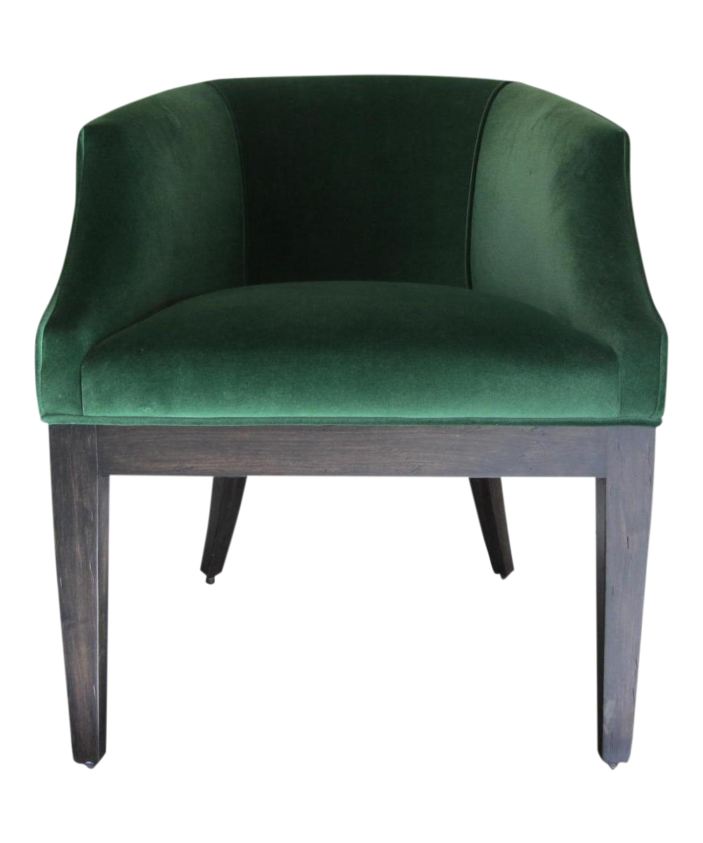Custom Emerald Green Velvet Club Chair Chairish
