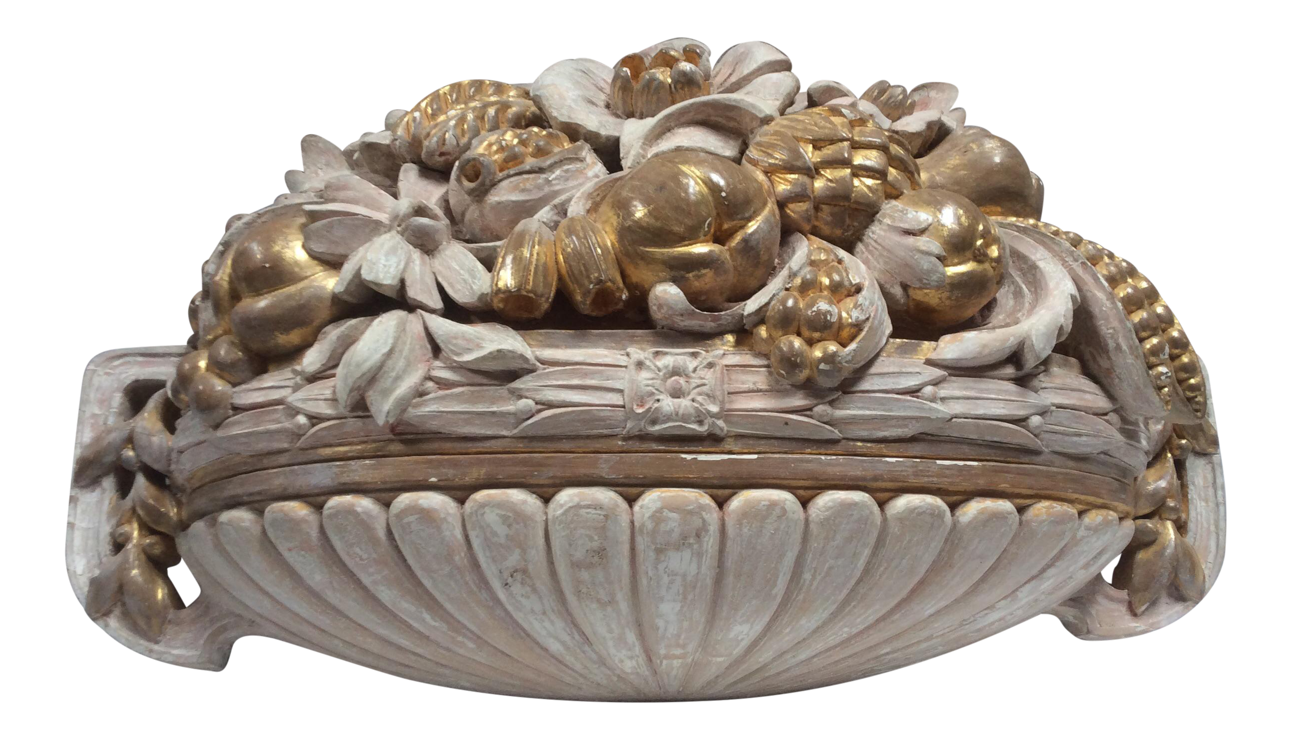 Carved Wood Basket of Fruit Wall Decoration Chairish