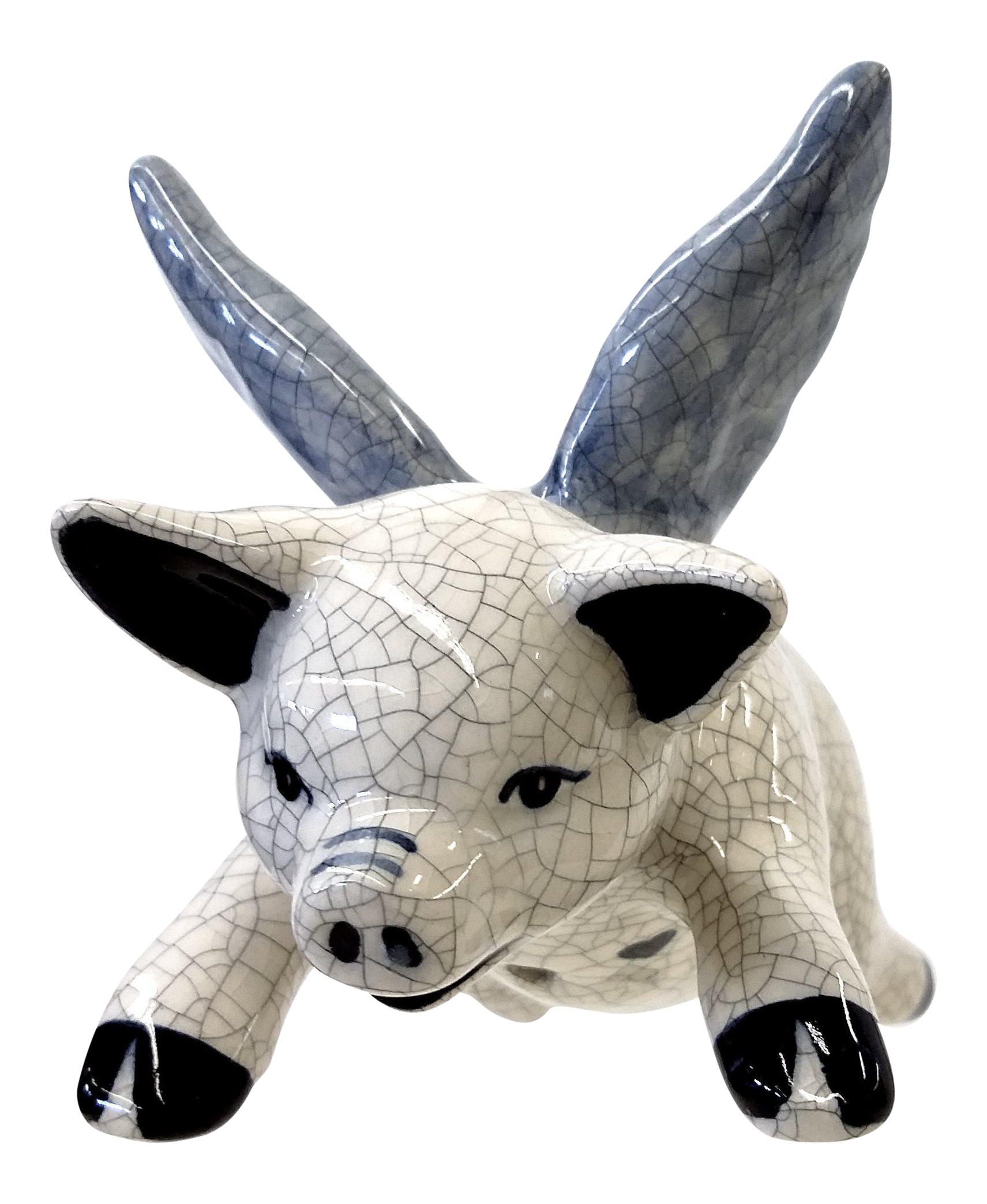 Hand Painted Artisan Ceramic Flying Pig Ornament Chairish