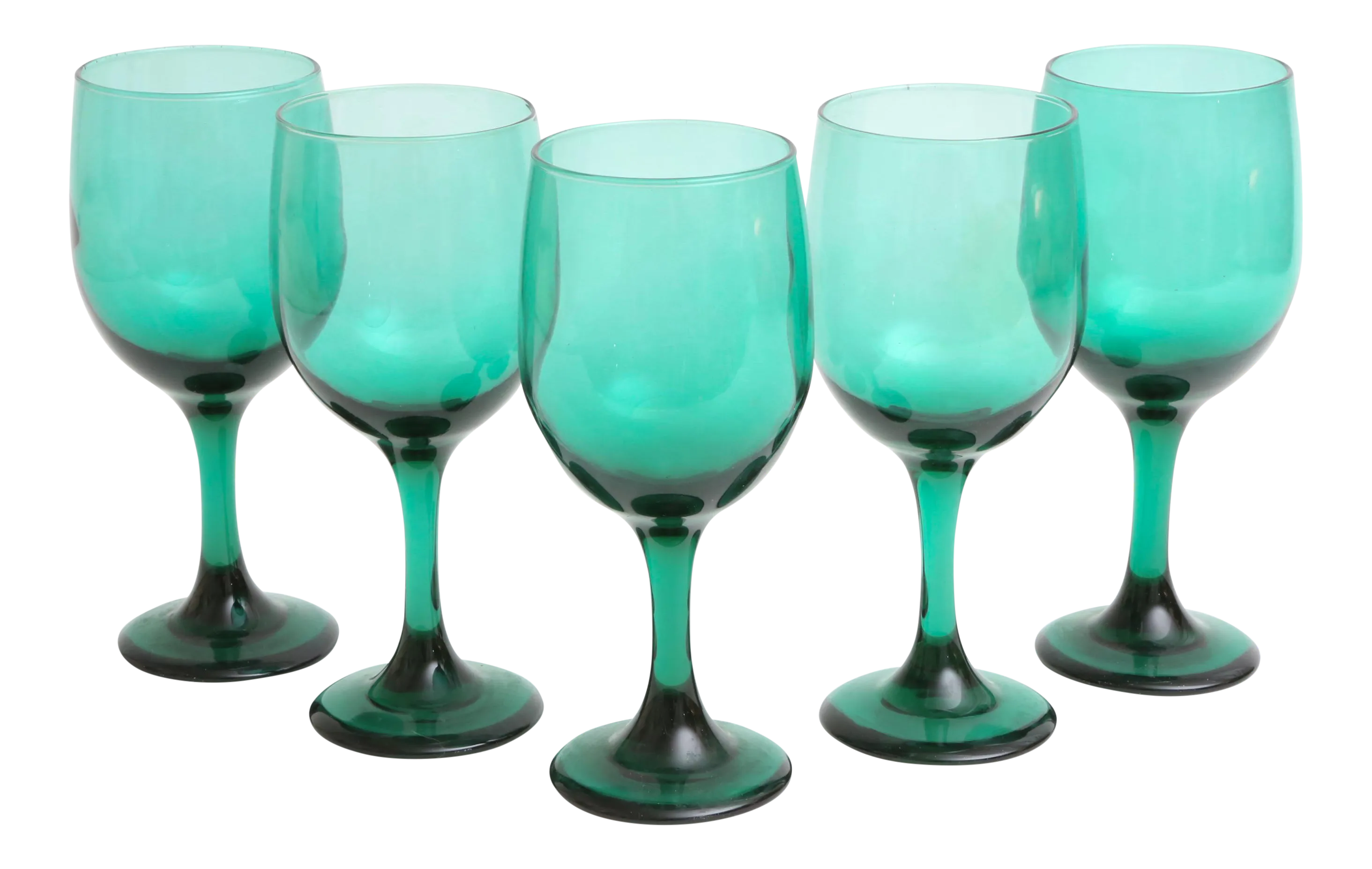 Dark Green Wine Glasses, Set of 5 Chairish