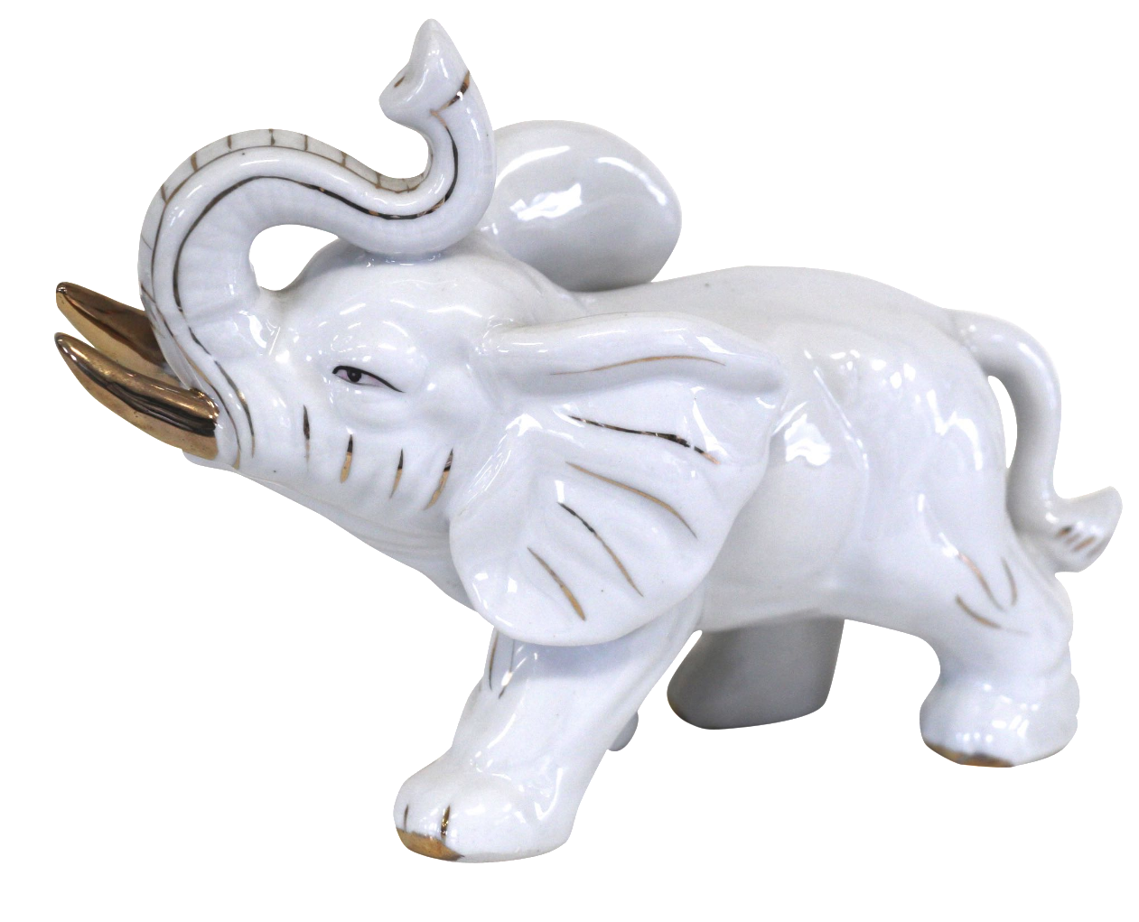 White Ceramic Elephant Chairish