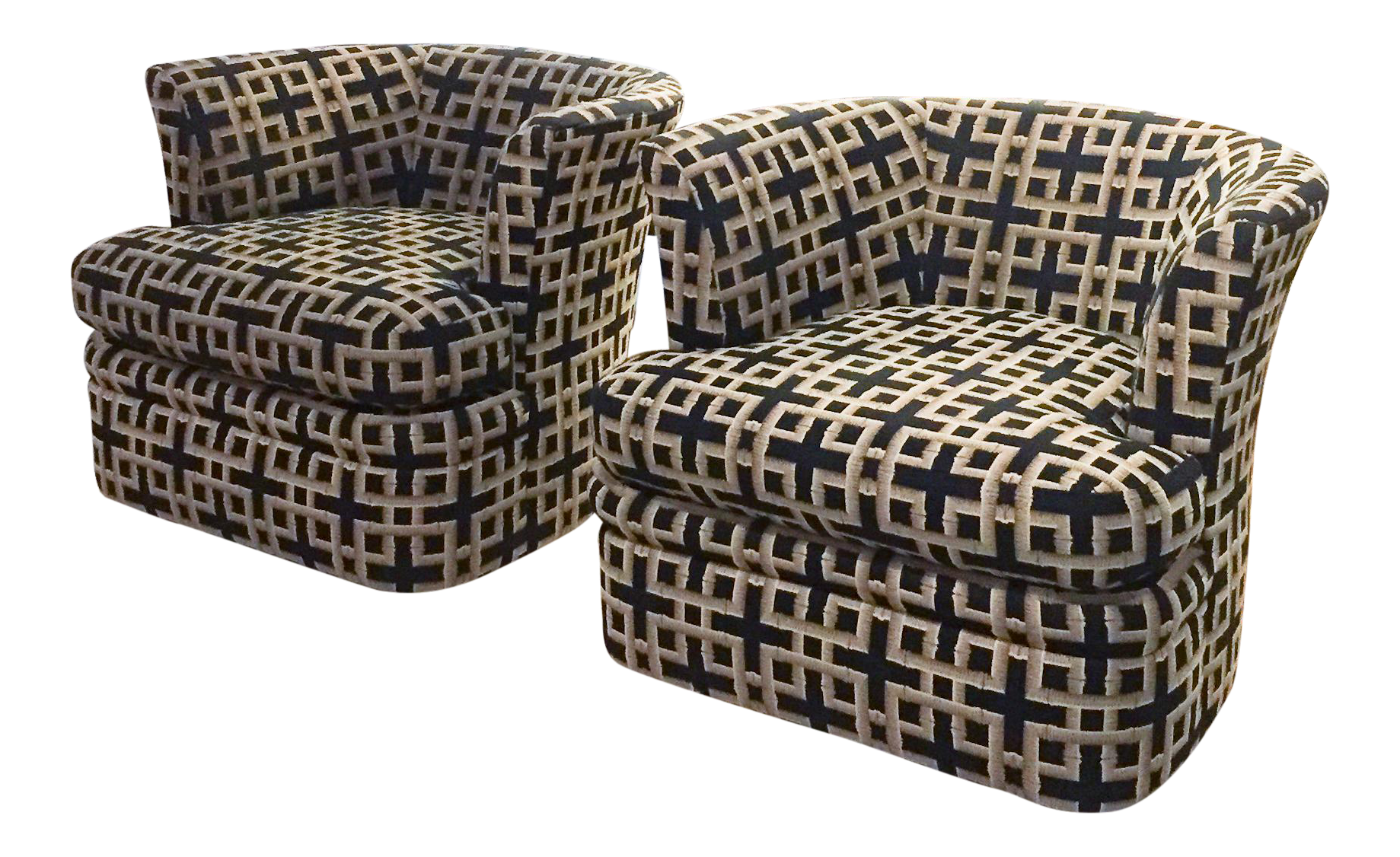 MidCentury Swivel Barrel Back Club Chairs Pair Chairish