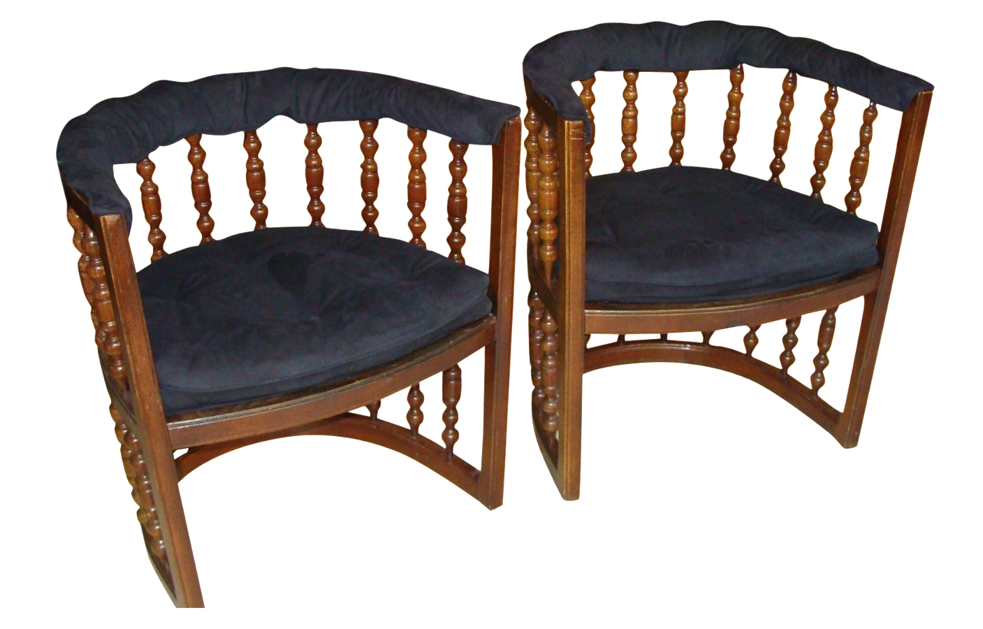 Vintage MidCentury Barrel Chairs Pair Chairish