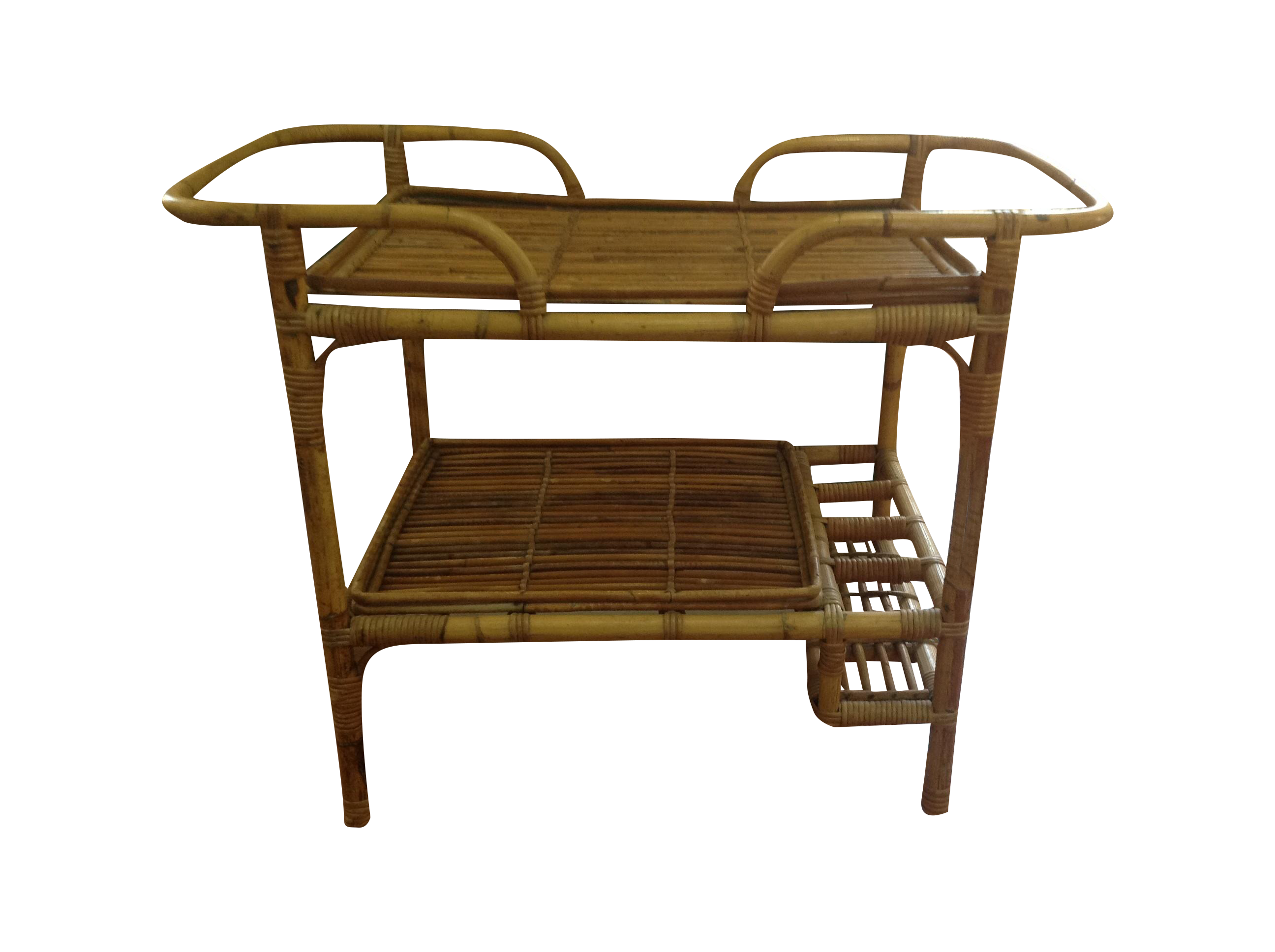 Vintage Rattan Bar Cart Chairish
