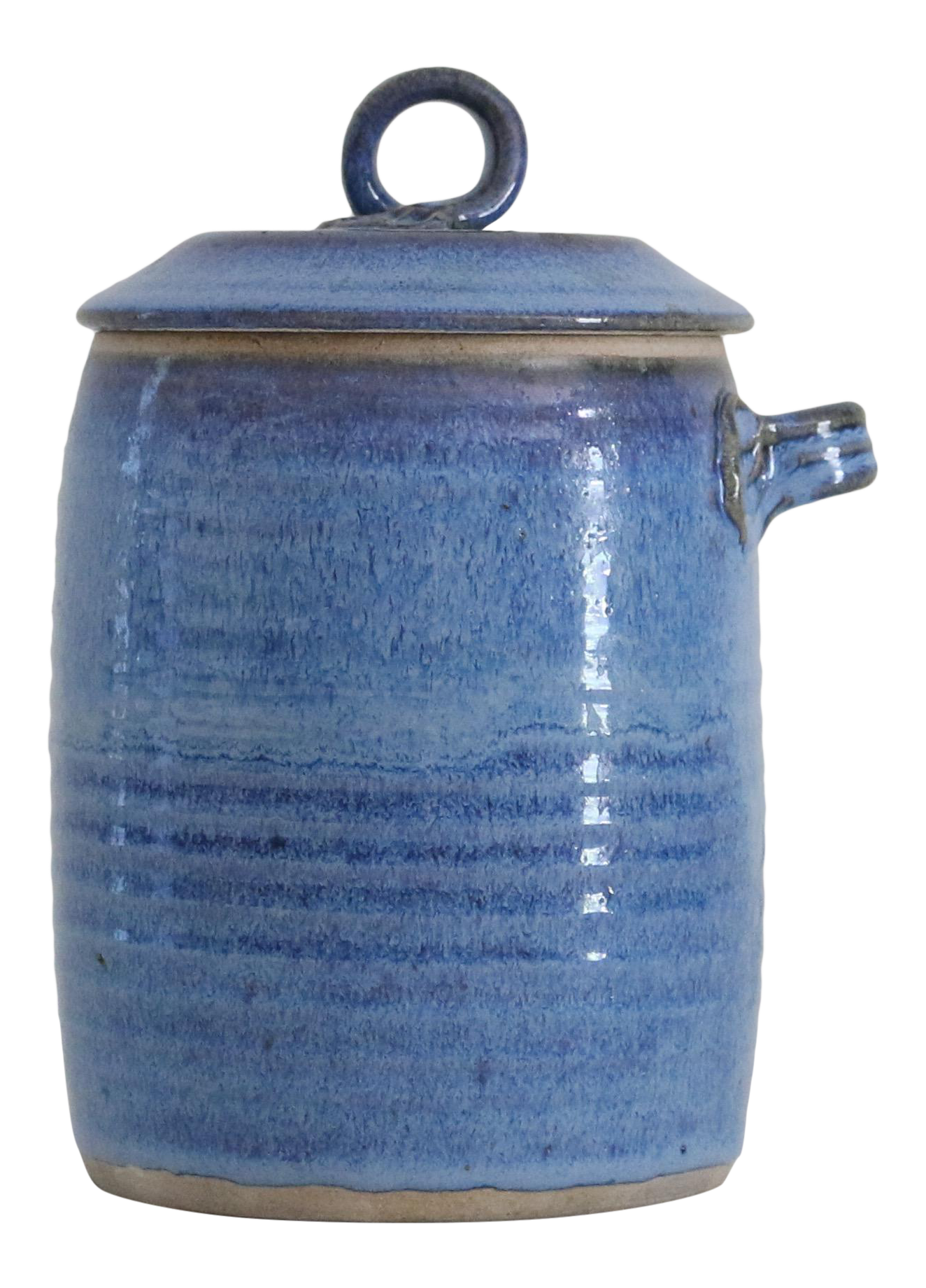 HandThrown Blue Ceramic Canister Chairish