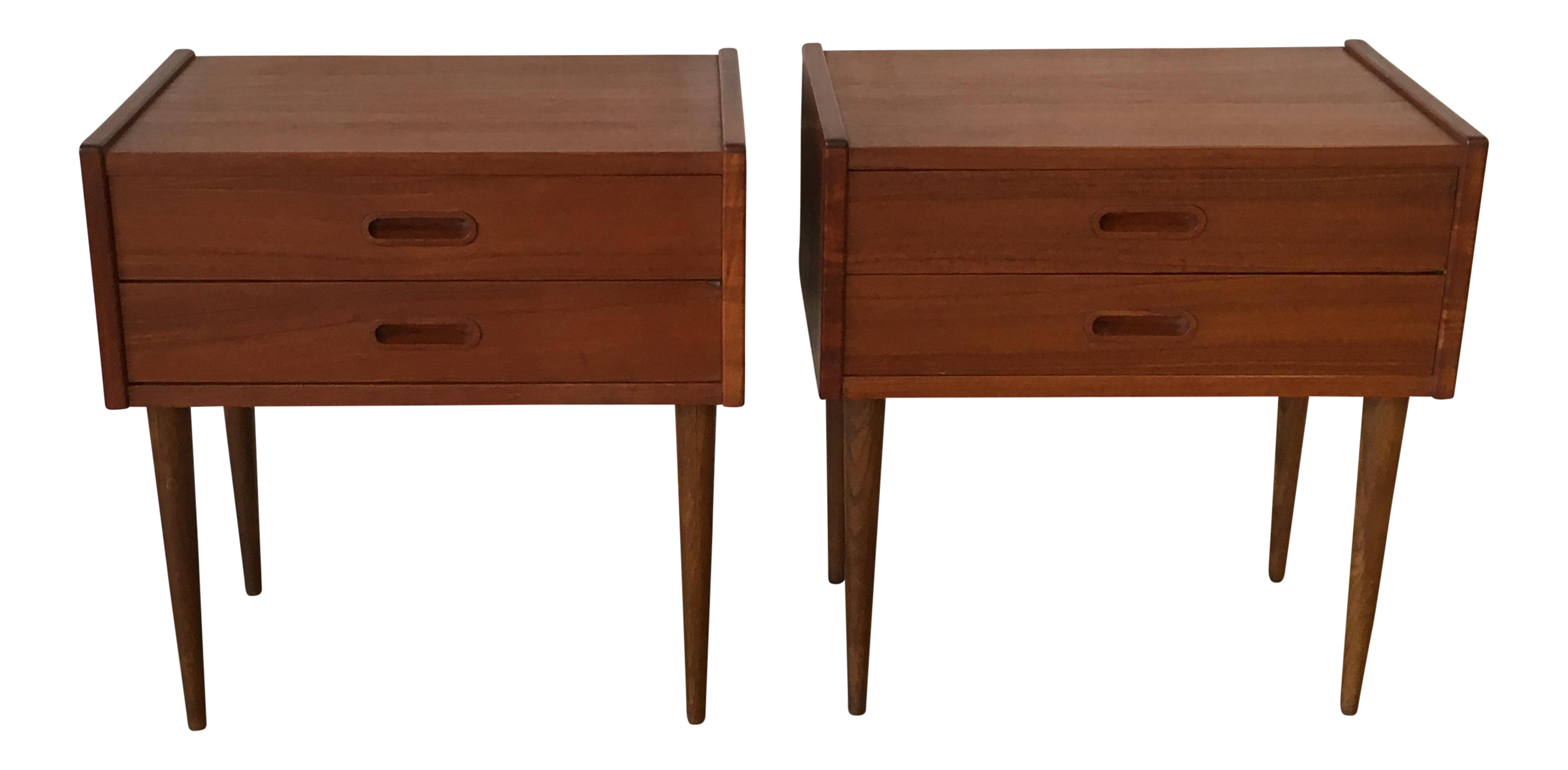 Danish Modern Teak Bedside Tables A Pair Chairish