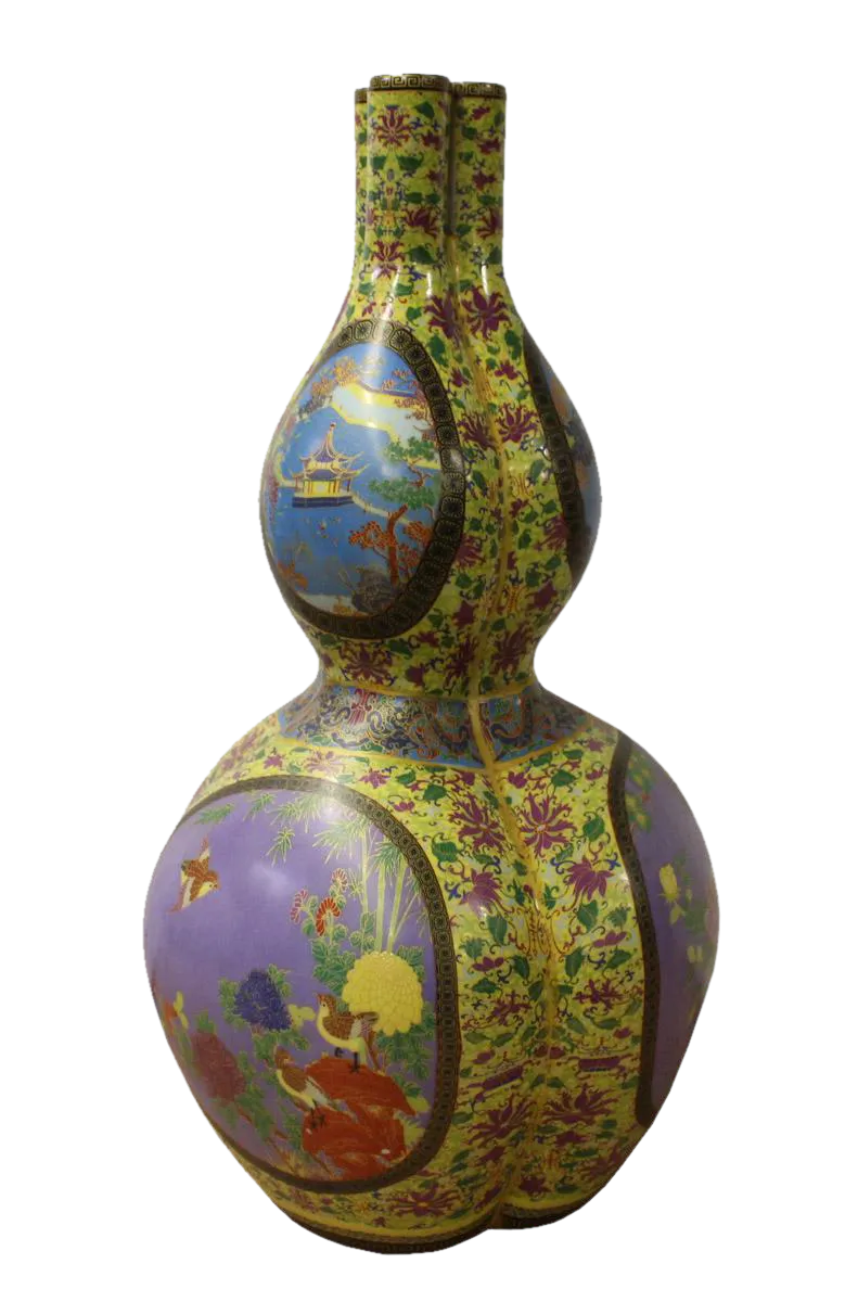 Chinese Porcelain Gourd Shape Vase Chairish