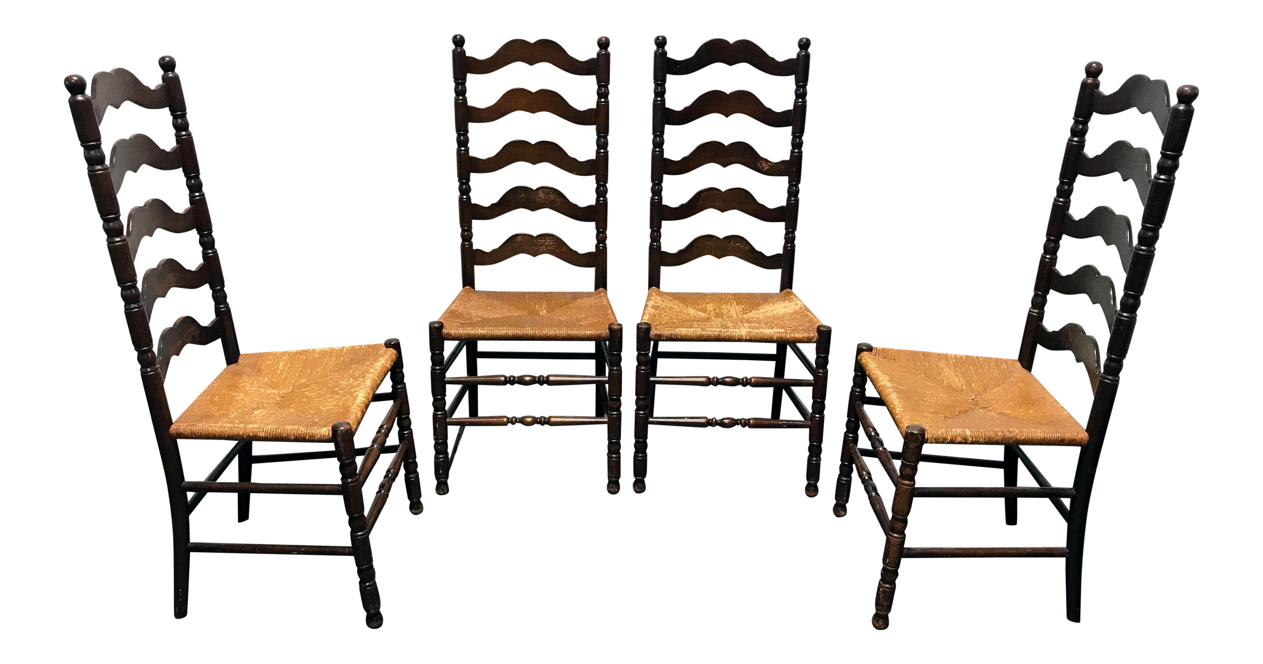 Tell City Vintage Ladder Back Dining Chairs Set of 4 Chairish