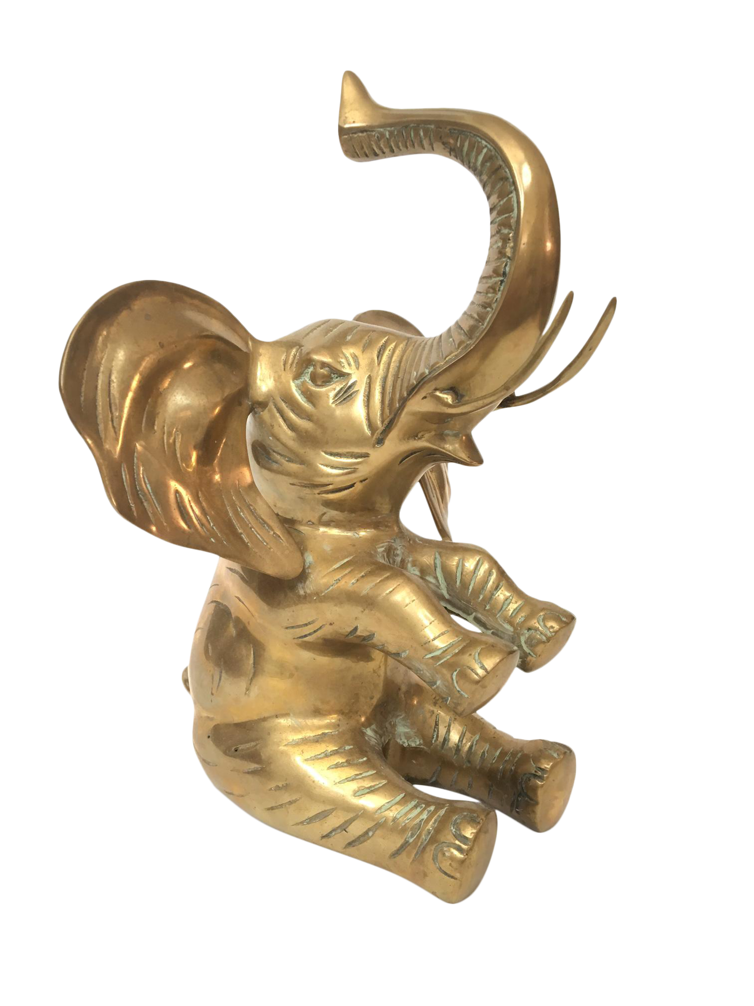 Solid Brass Elephant Statue Chairish