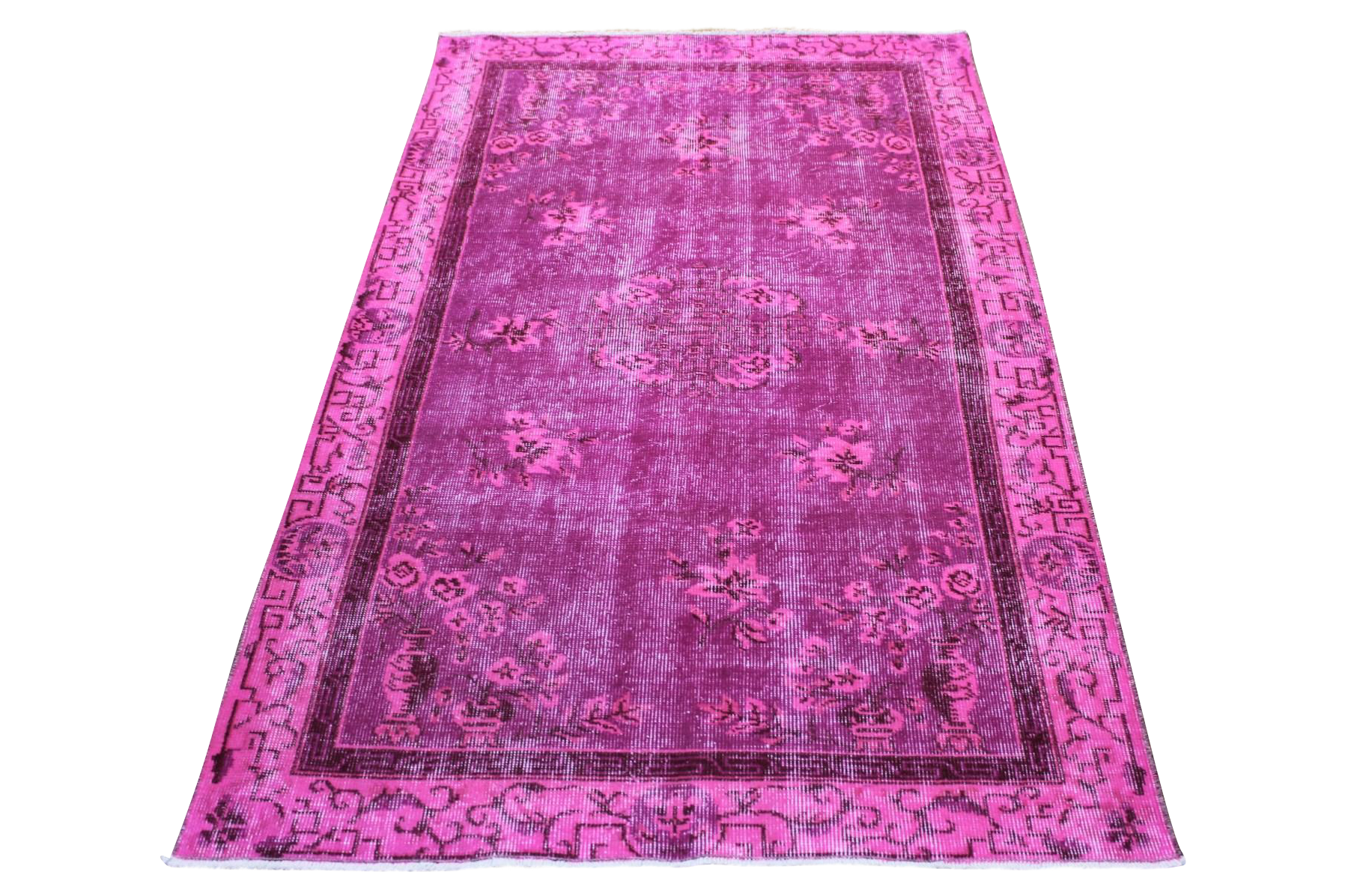 Pink Handwoven Overdyed Rug 3′9″ × 6′2″ Chairish