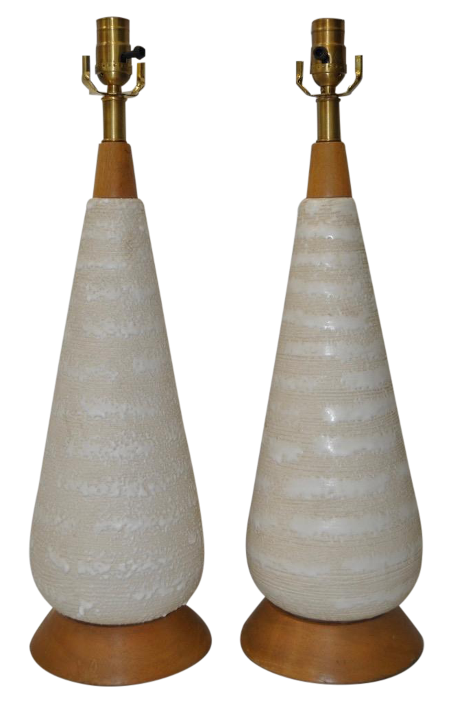 MidCentury Ceramic Table Lamps A Pair Chairish