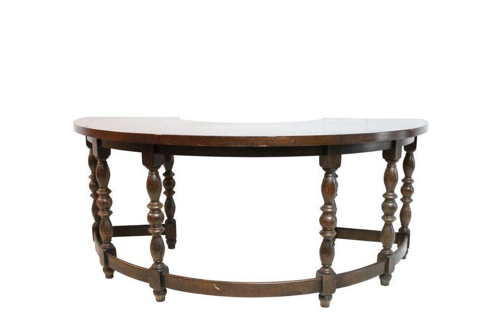 Oak Wood Half Moon Desk Chairish