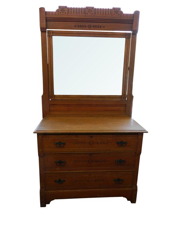 Classic Antique Eastlake Dresser and Mirror Chairish