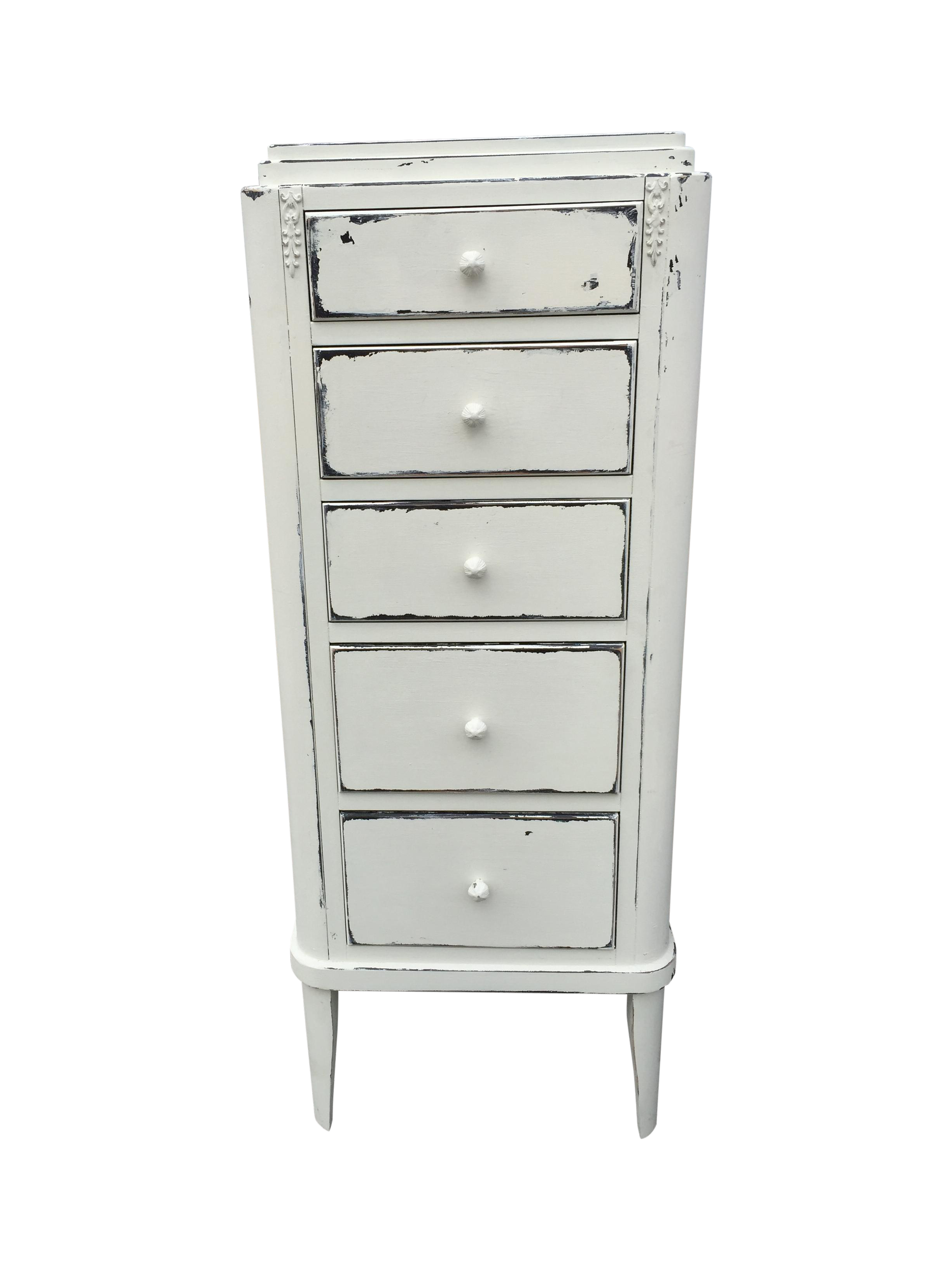 Shabby Chic Hand Painted White Jewelry Box Dresser Chairish