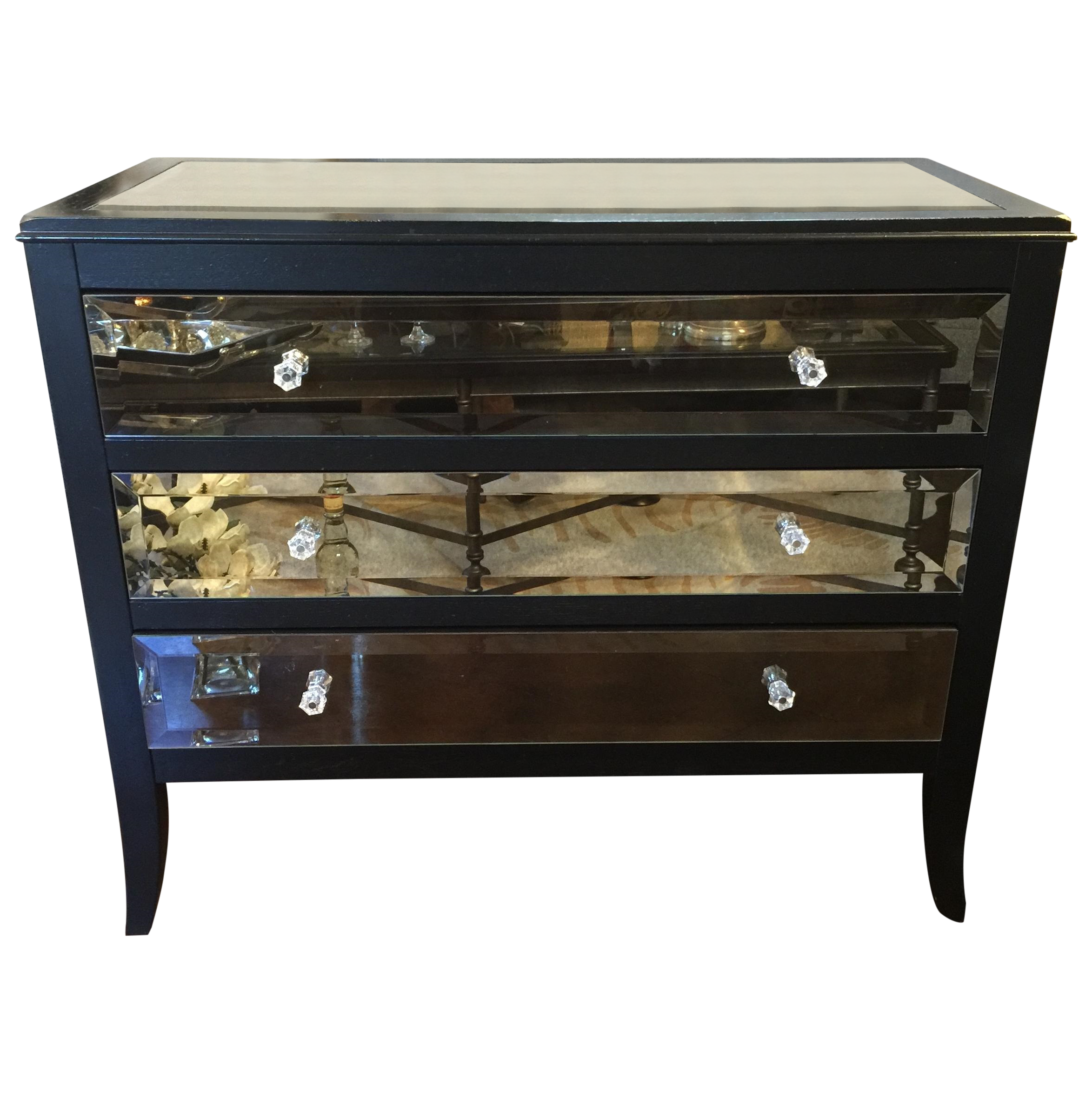 Black Mirrored Dresser Chairish