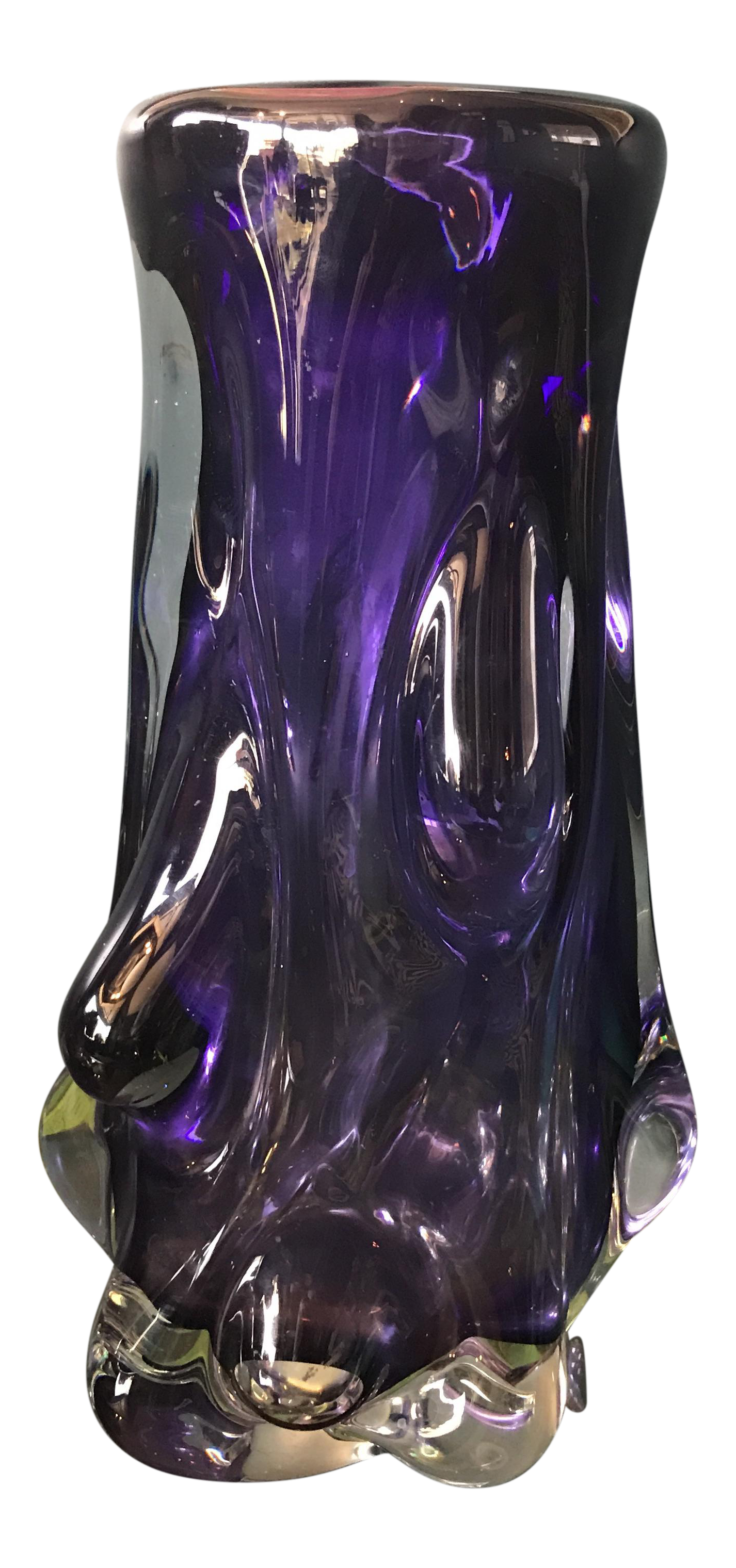 Purple Art Glass Vase Chairish