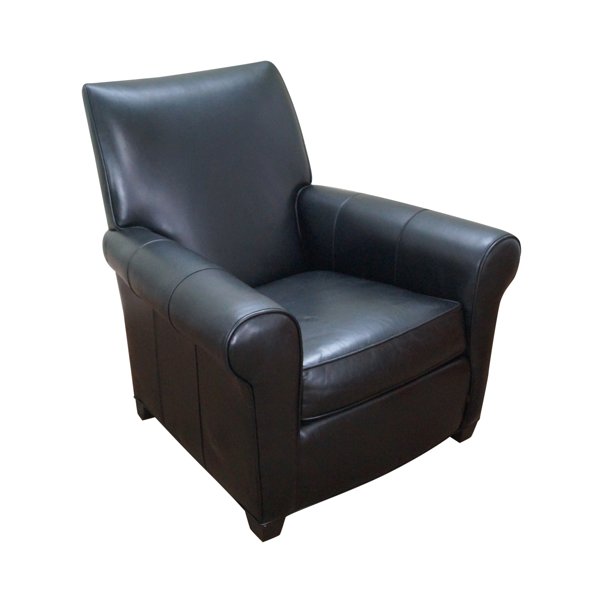 Ethan Allen Black Leather Living Room Lounge Chair | Chairish