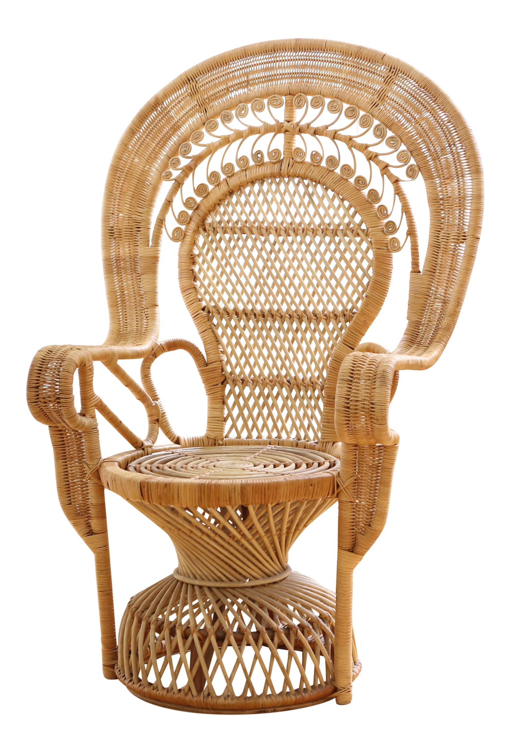 Vintage Rattan and Wicker Peacock Chair | Chairish