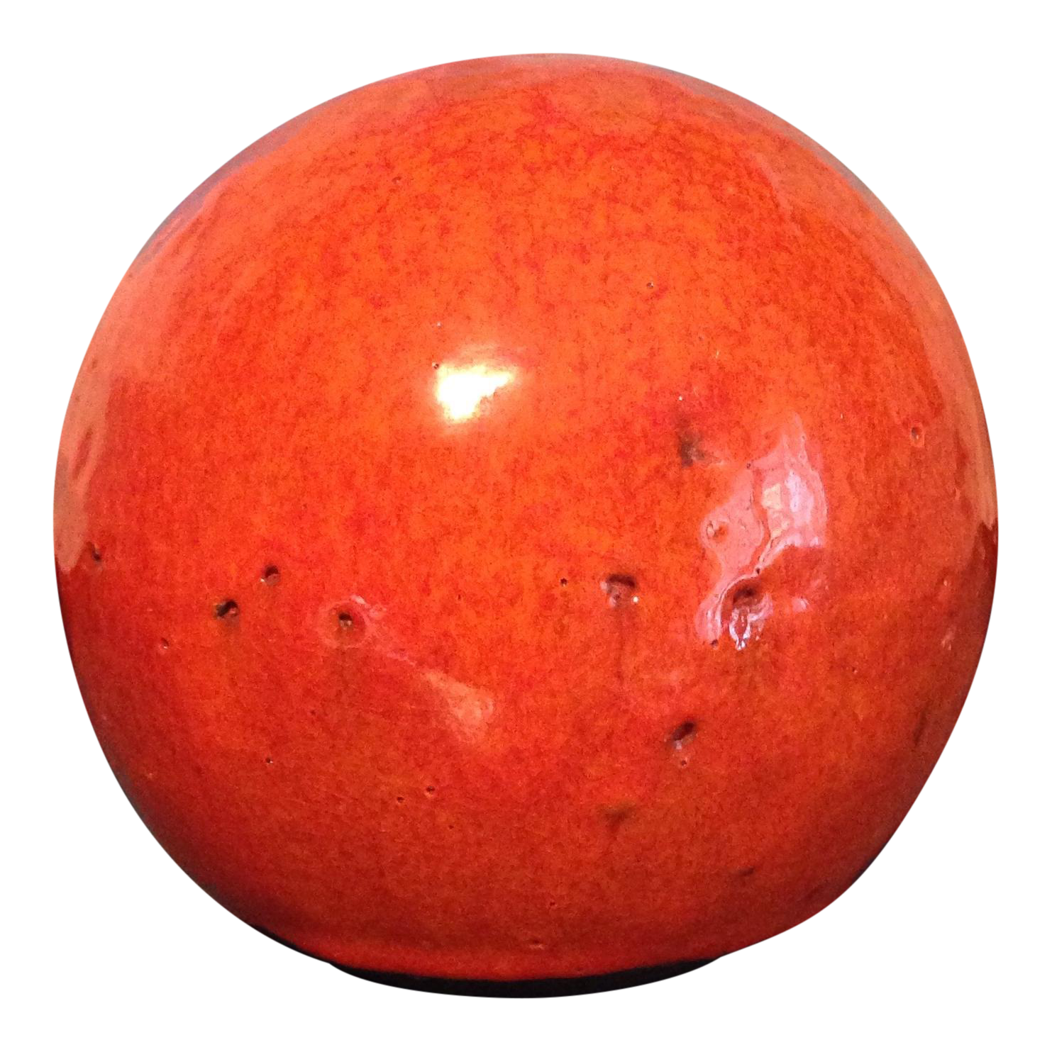 StudioMade Orange Glazed Clay Sphere Chairish