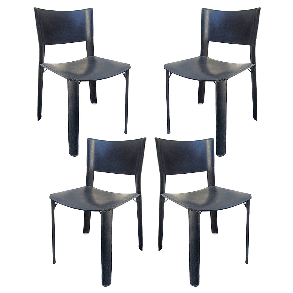 Black Leather Dining Chairs Set of 4 Chairish