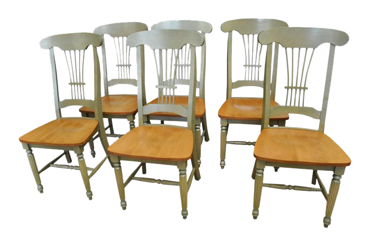 Sage Green Sheaf Dining Chairs - Set of 8 | Chairish